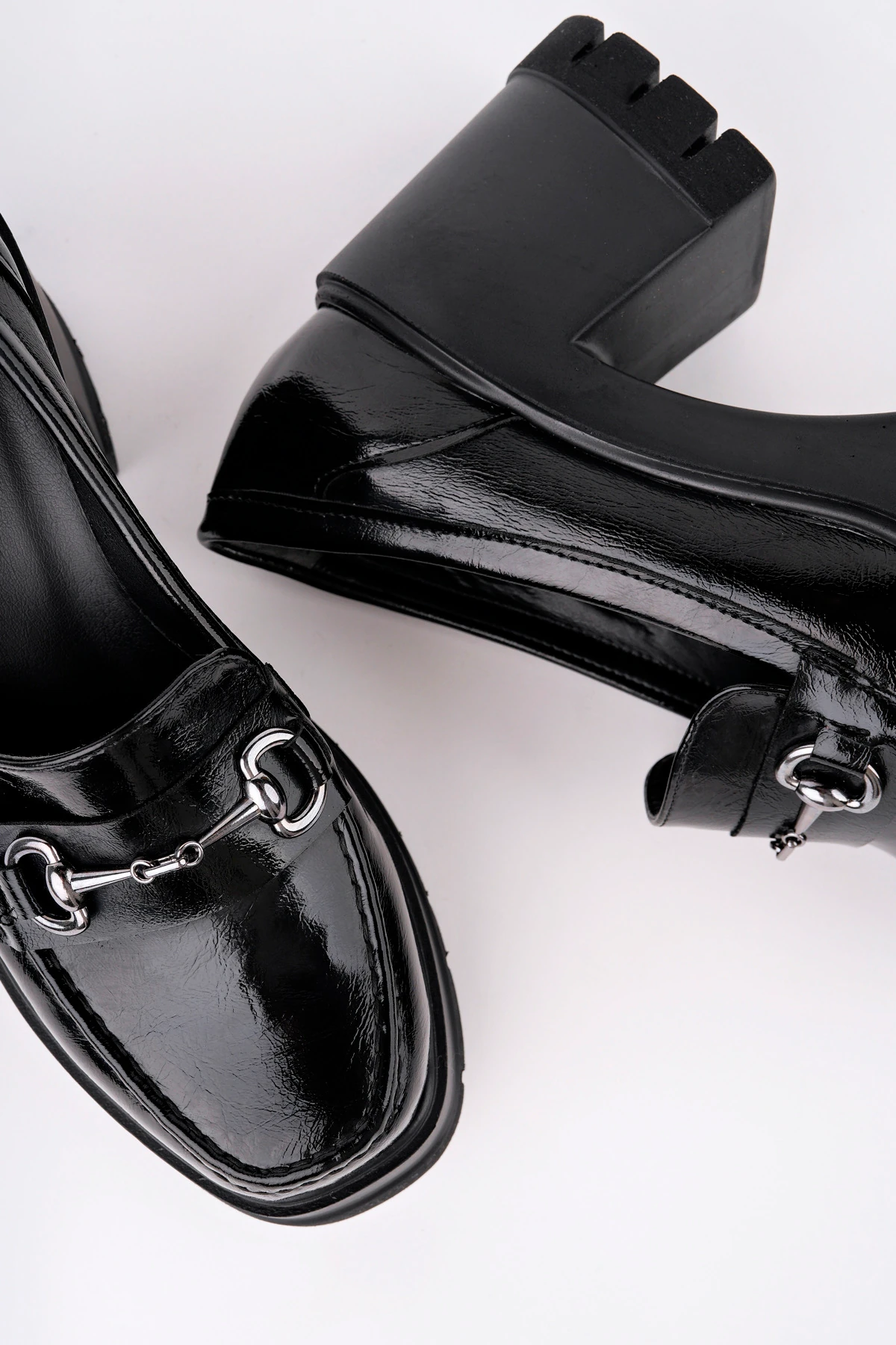 BLN-403 Kalın Topuk Toka Detaylı Loafer - SİYAH