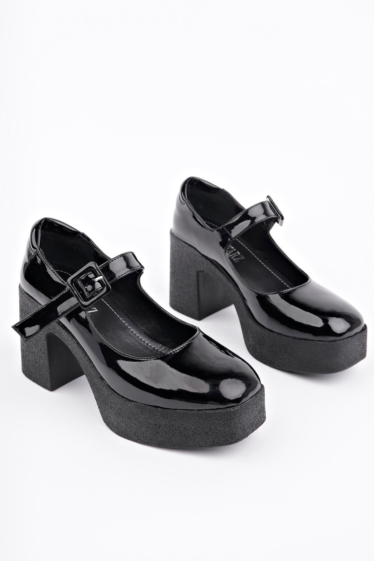 SMR-3262 Kalın Topuklu Loafer - SİYAH RUGAN