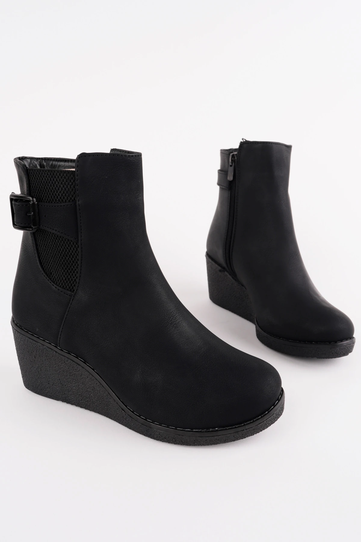 KCL-DL02 Dolgu Topuklu Kemerli Bot