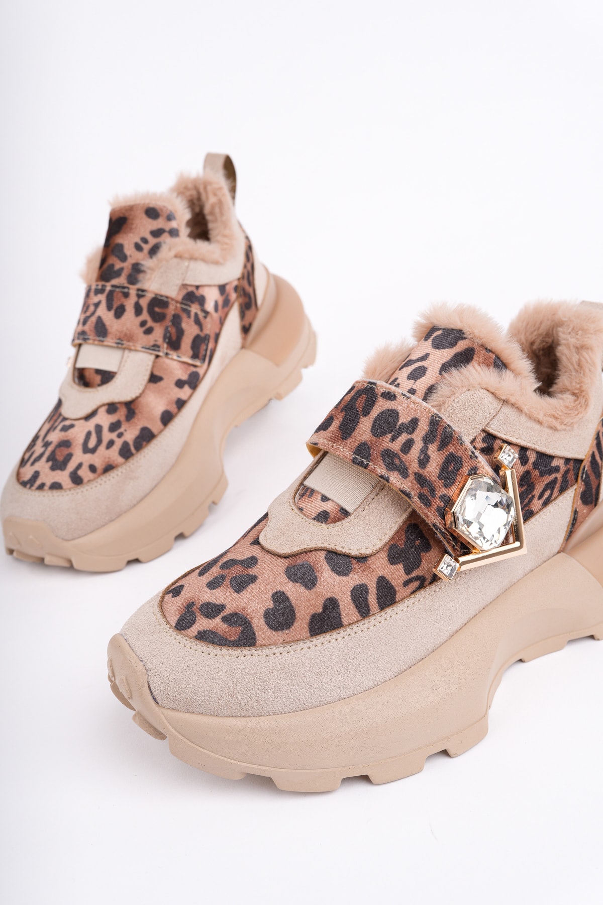 PRS-181 Cırtlı Toka Detaylı Spor - BEJ LEOPAR