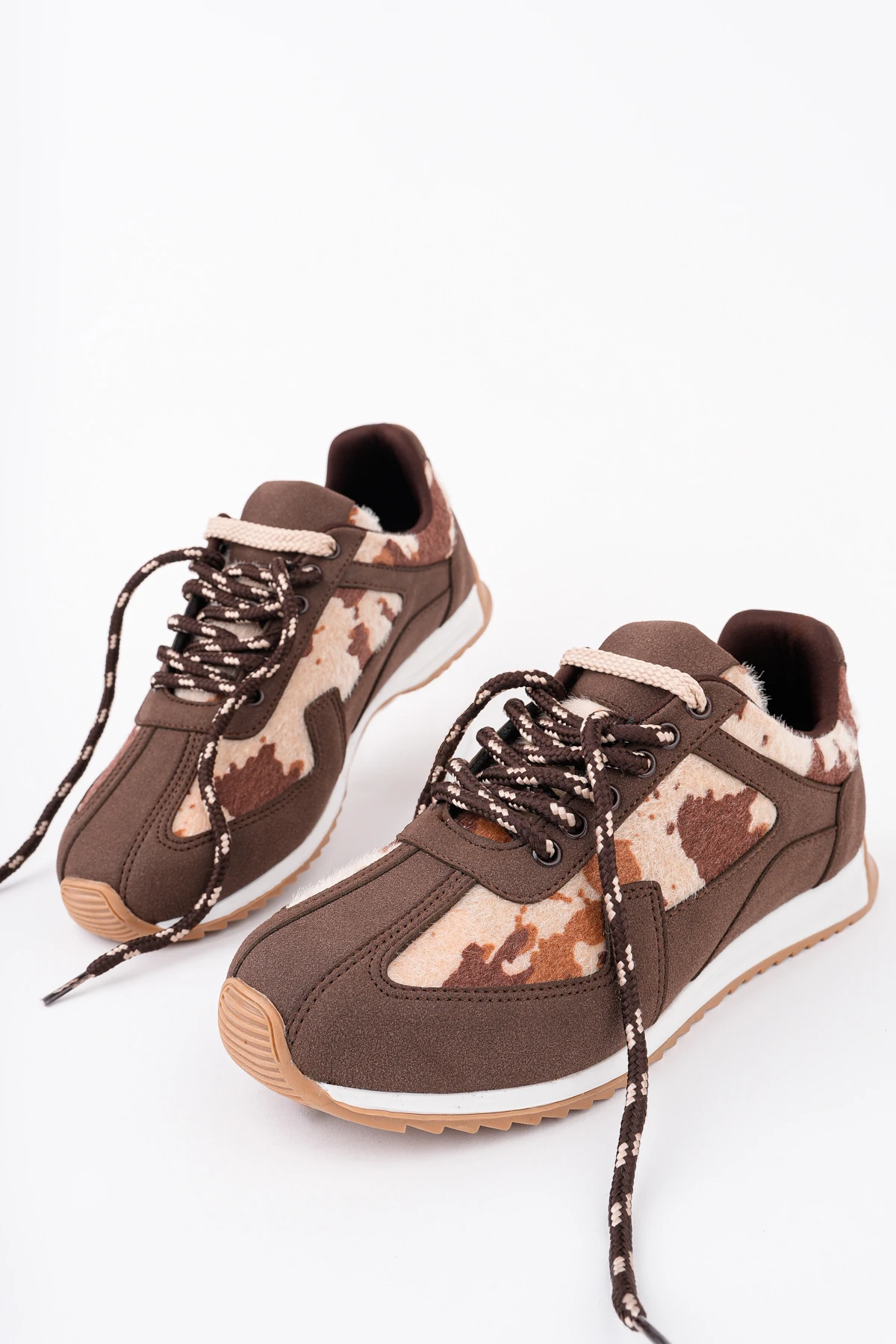 PRS-188 Düz Taban Bağcıklı Spor - KAHVE