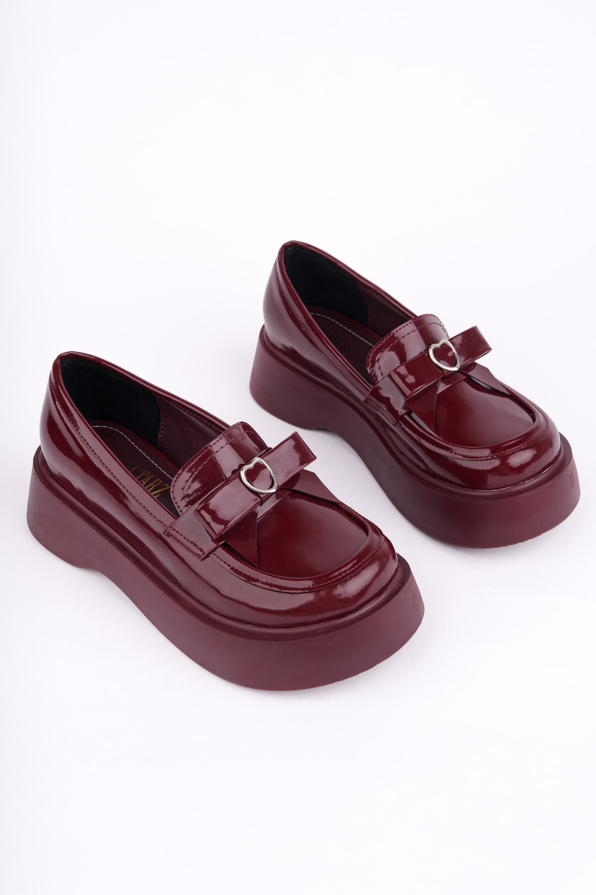 SMR-4023 Fiyonk Toka Detaylı Loafer - BORDO RUGAN