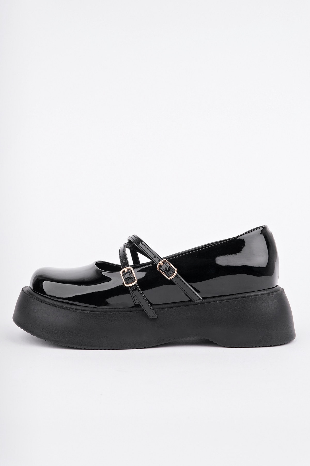 SMR-4021 İnce Kemer Kalın Taban Loafer - SİYAH