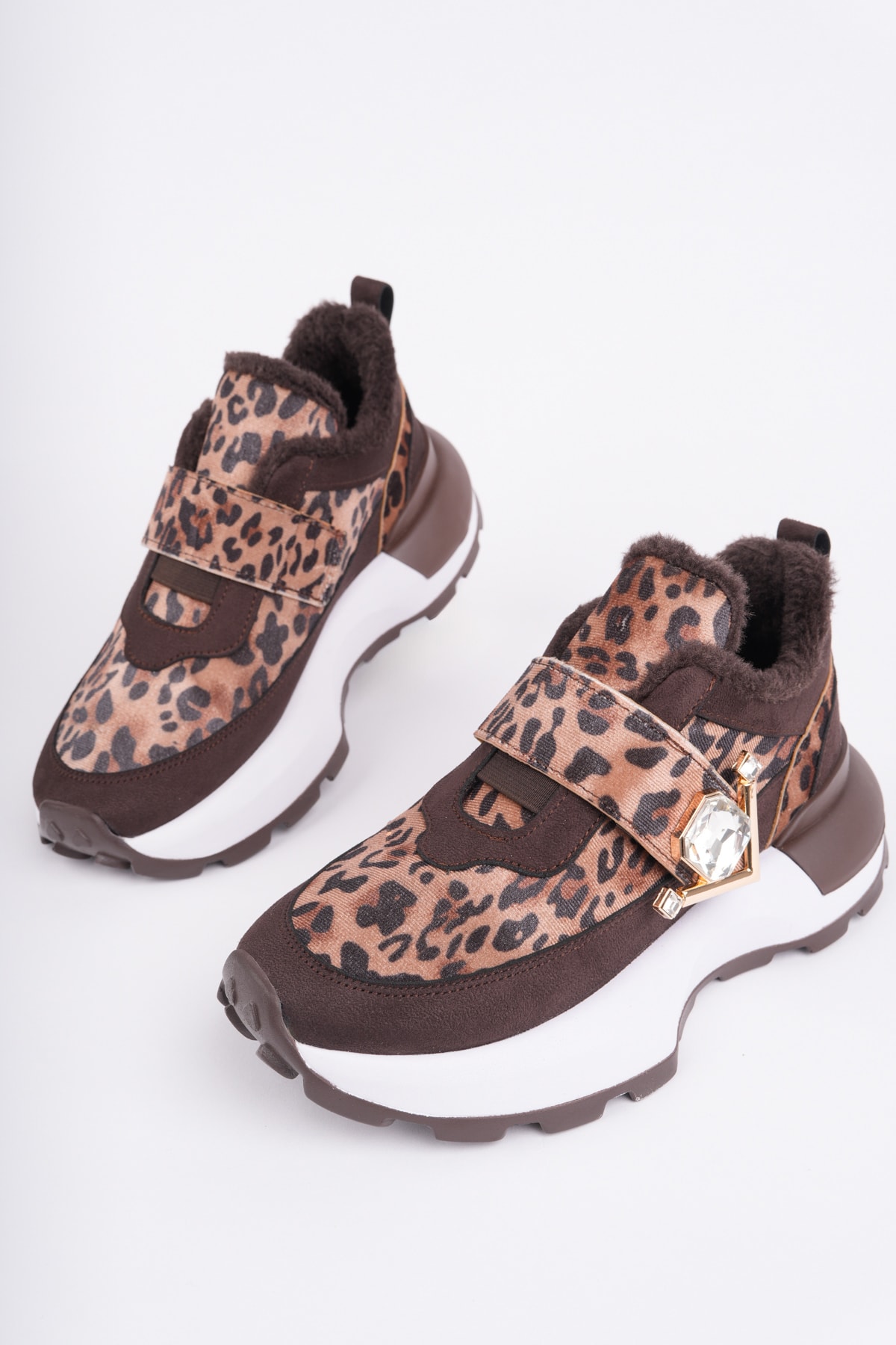 PRS-181 Cırtlı Toka Detaylı Spor - KAHVE LEOPAR