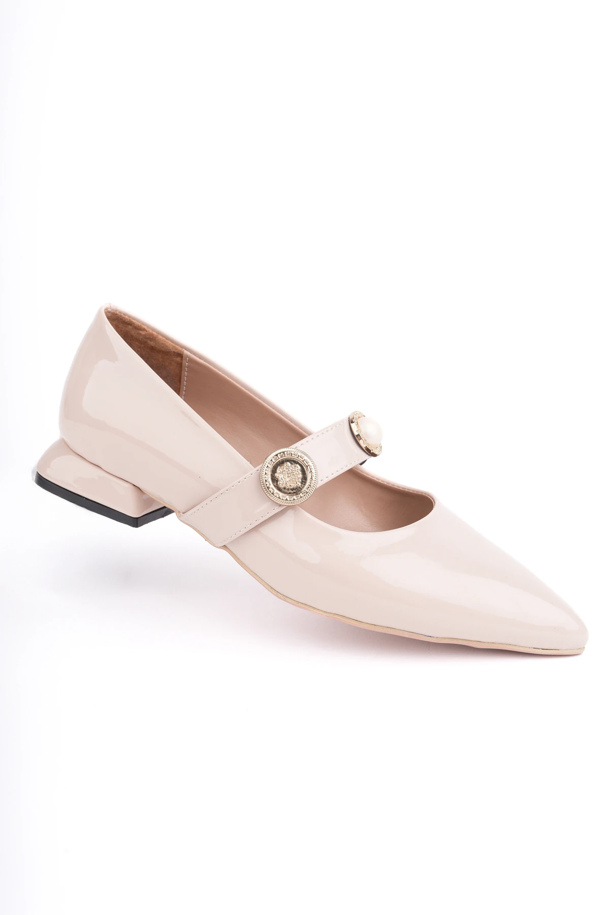 William İnci Tokalı Kemerli Babet - BEJ RUGAN