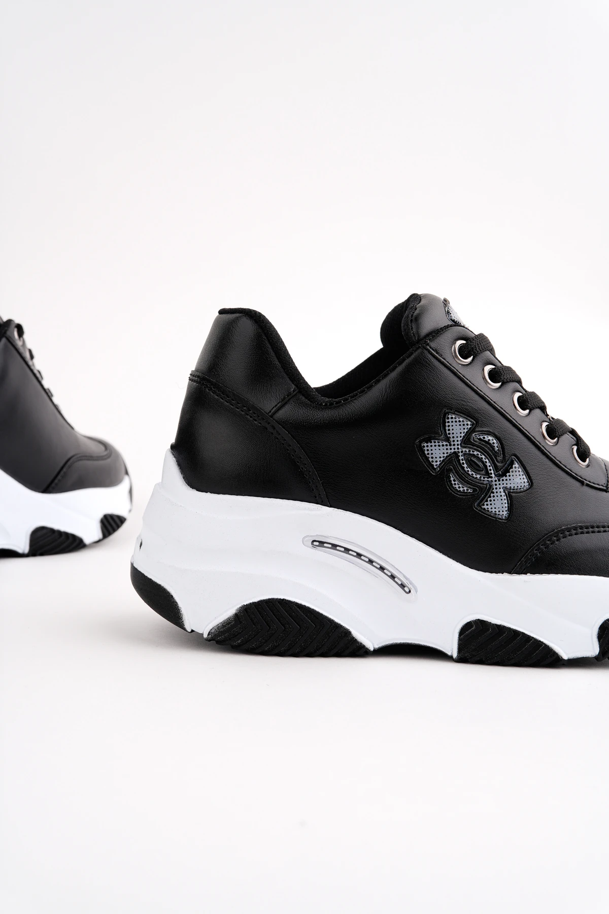 DNR-517 Kalın Taban Bağcıklı Spor - SİYAH BYZ TBN