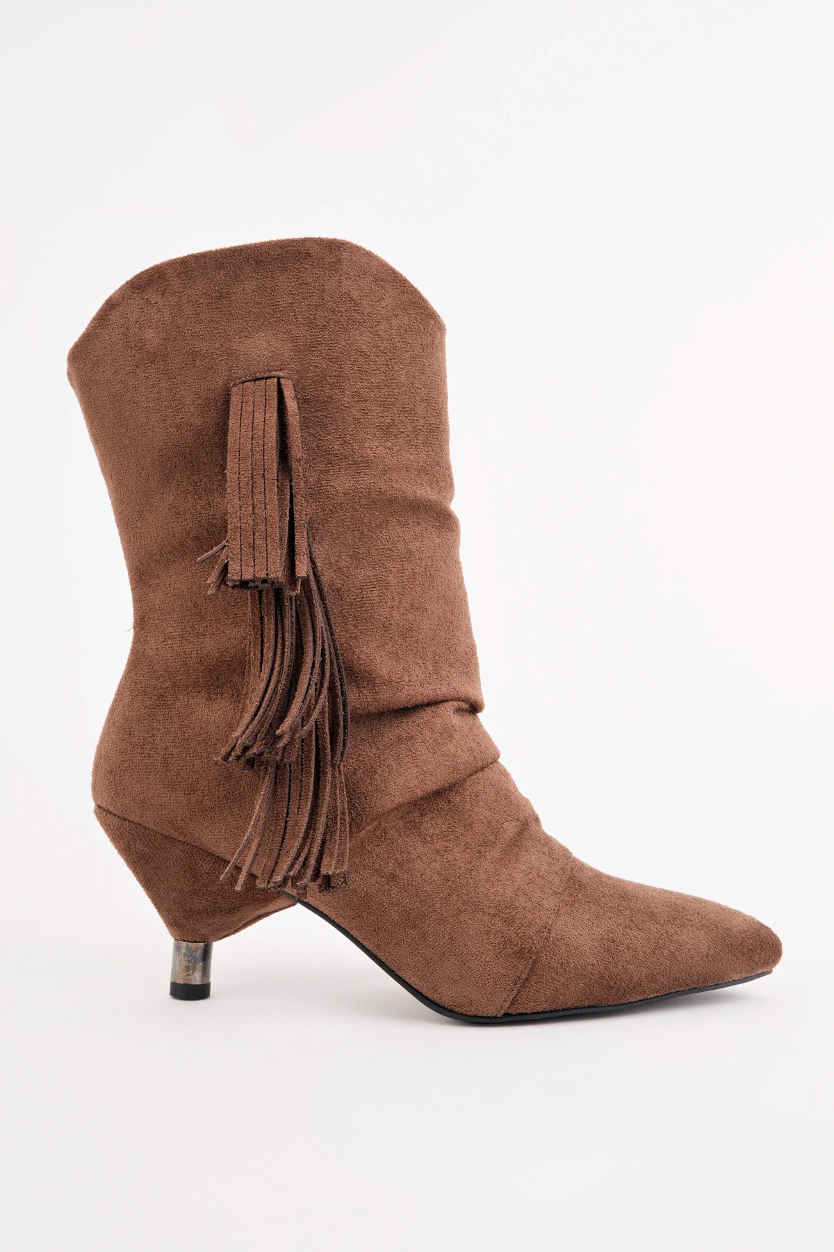 CNG-222 PÜskül Detaylı Kısa Çizme - KAHVE SÜET