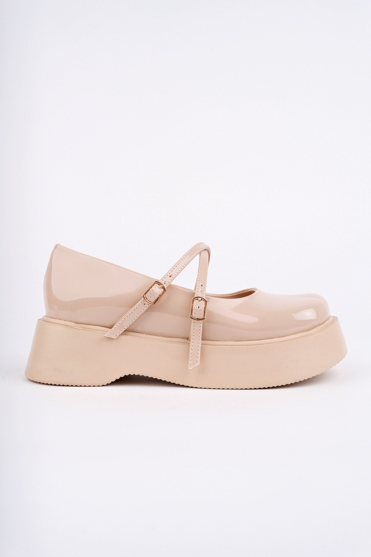SMR-4021 İnce Kemer Kalın Taban Loafer - BEJ