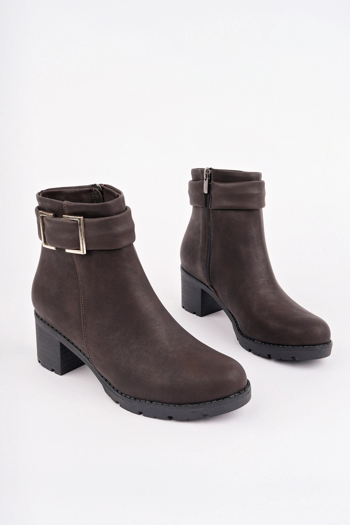 BLN-703 Kalın Topuklu Tokalı Bot