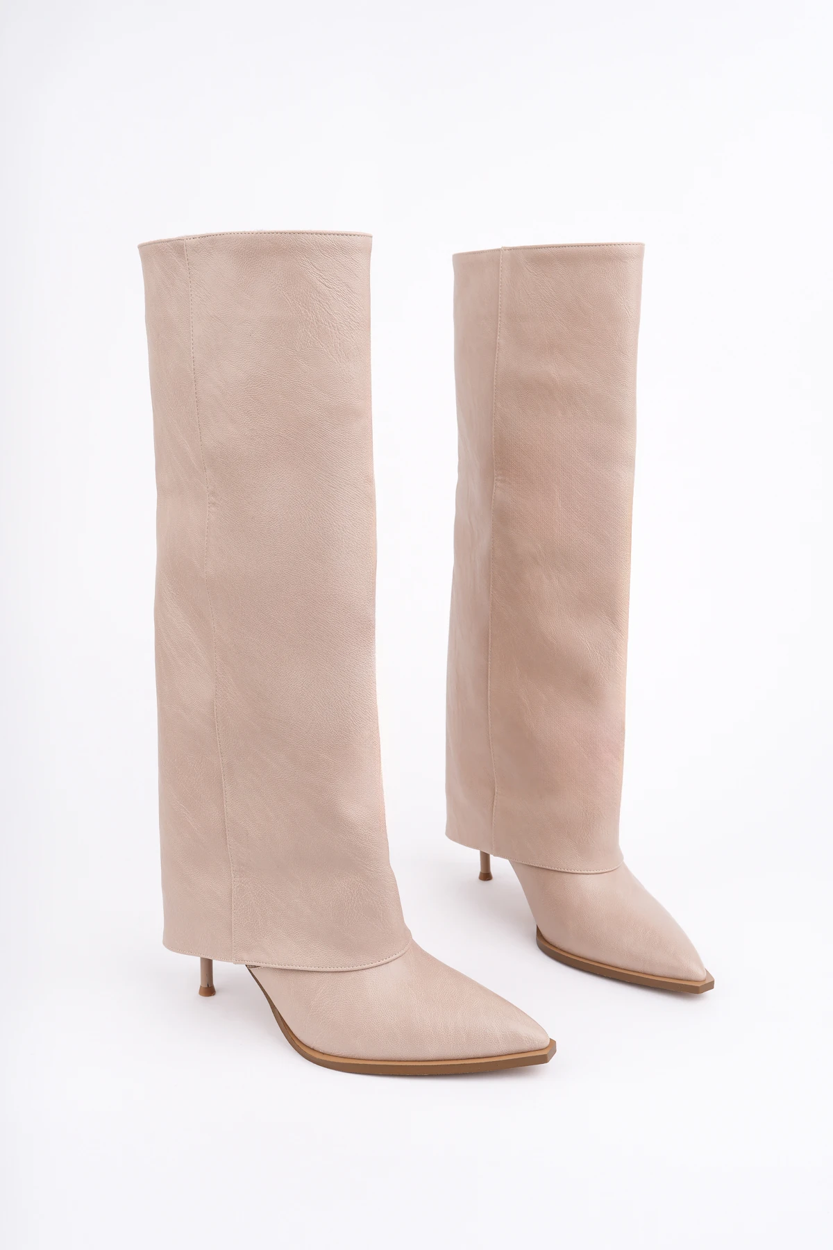 ROSE-1405 İnceTopuk Katlamalı Uzun Çizme