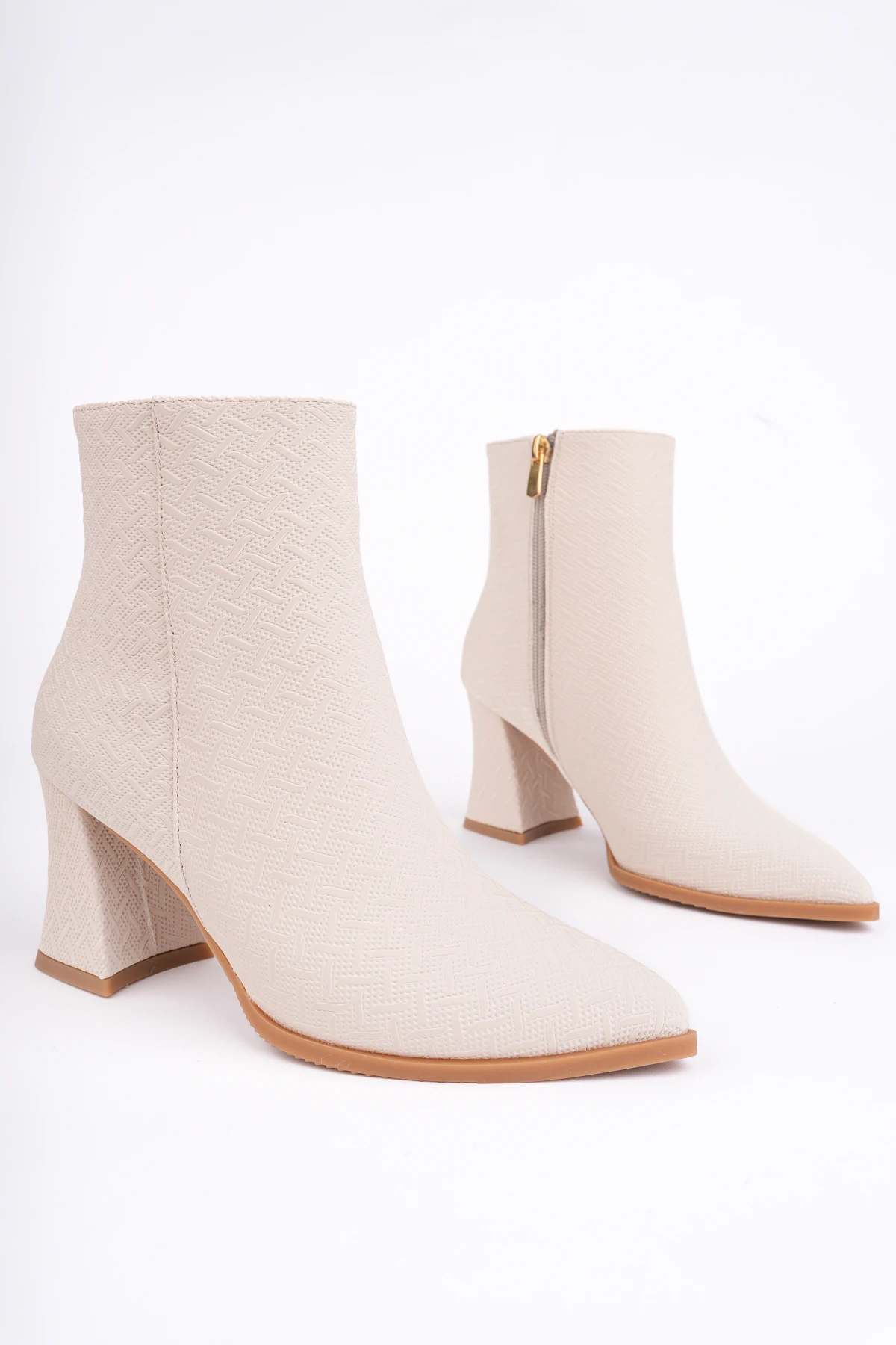 DNZ-209 Kalın Topuk Fermuarlı Bot