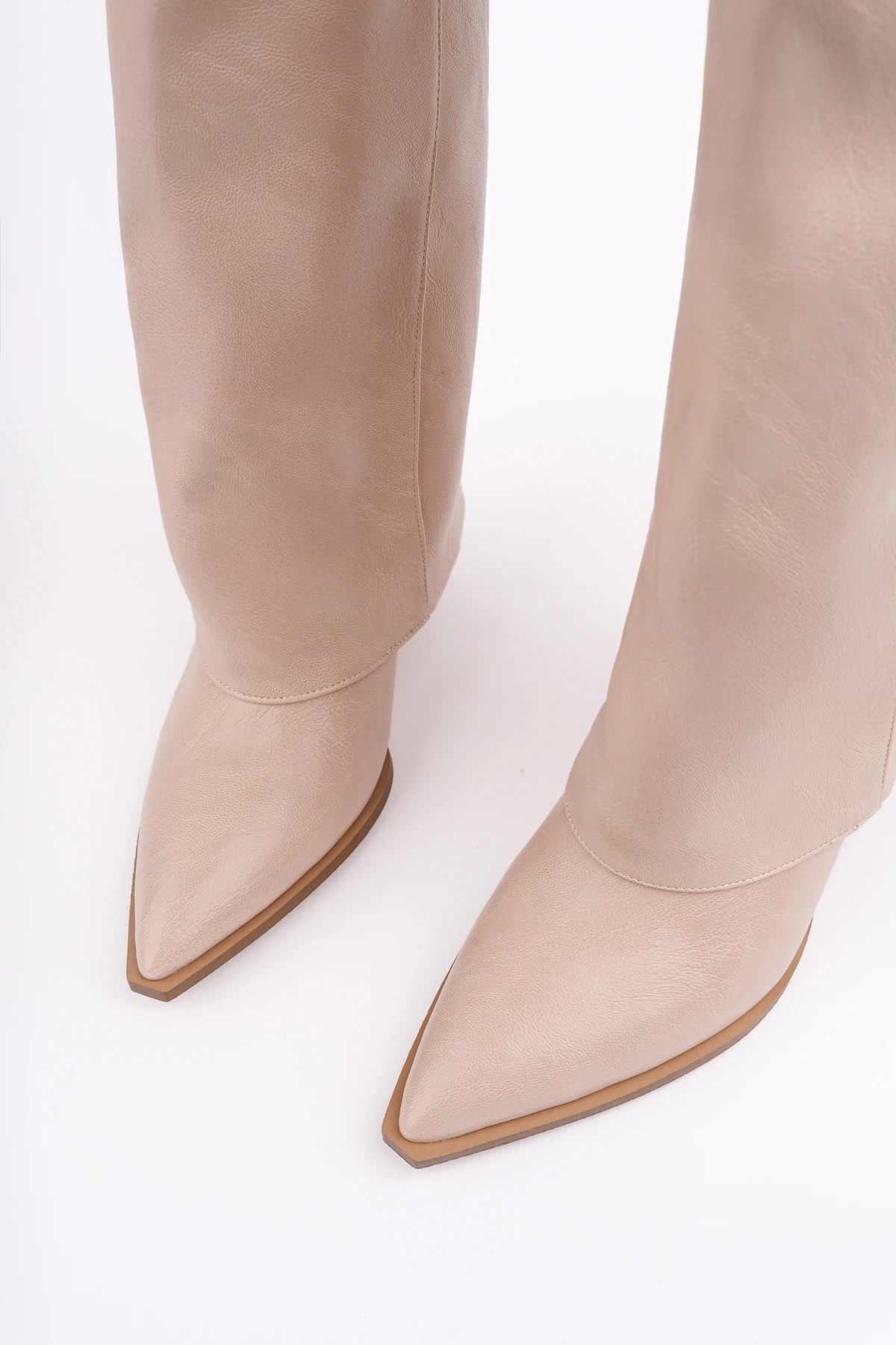 ROSE-1405 İnceTopuk Katlamalı Uzun Çizme