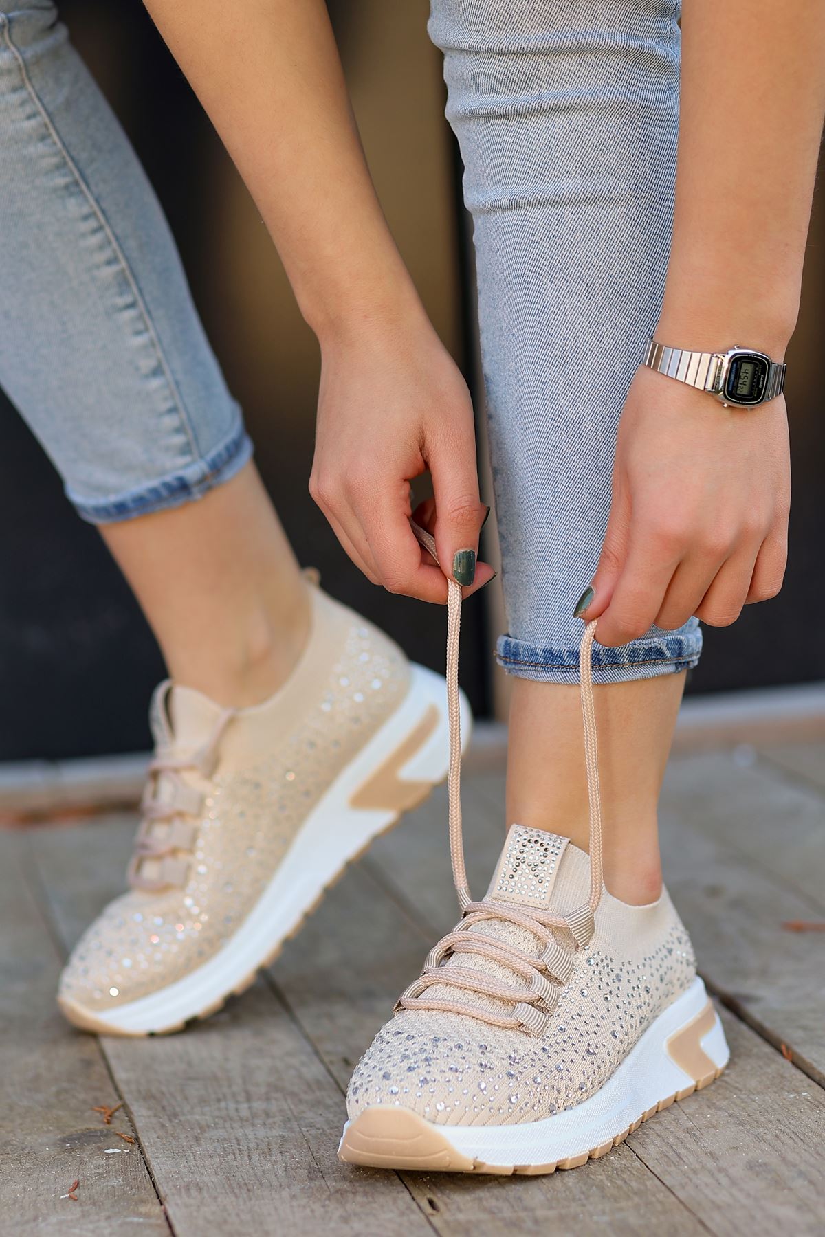 Emilio Düz Taban Taşlı Triko Spor