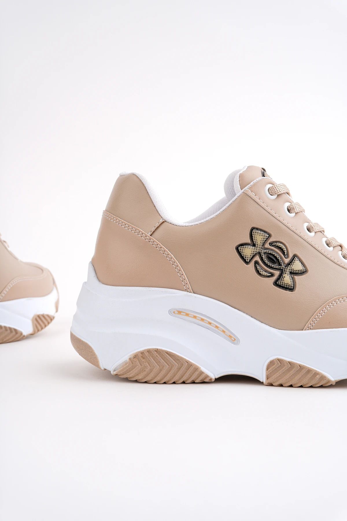 DNR-517 Kalın Taban Bağcıklı Spor - BEJ