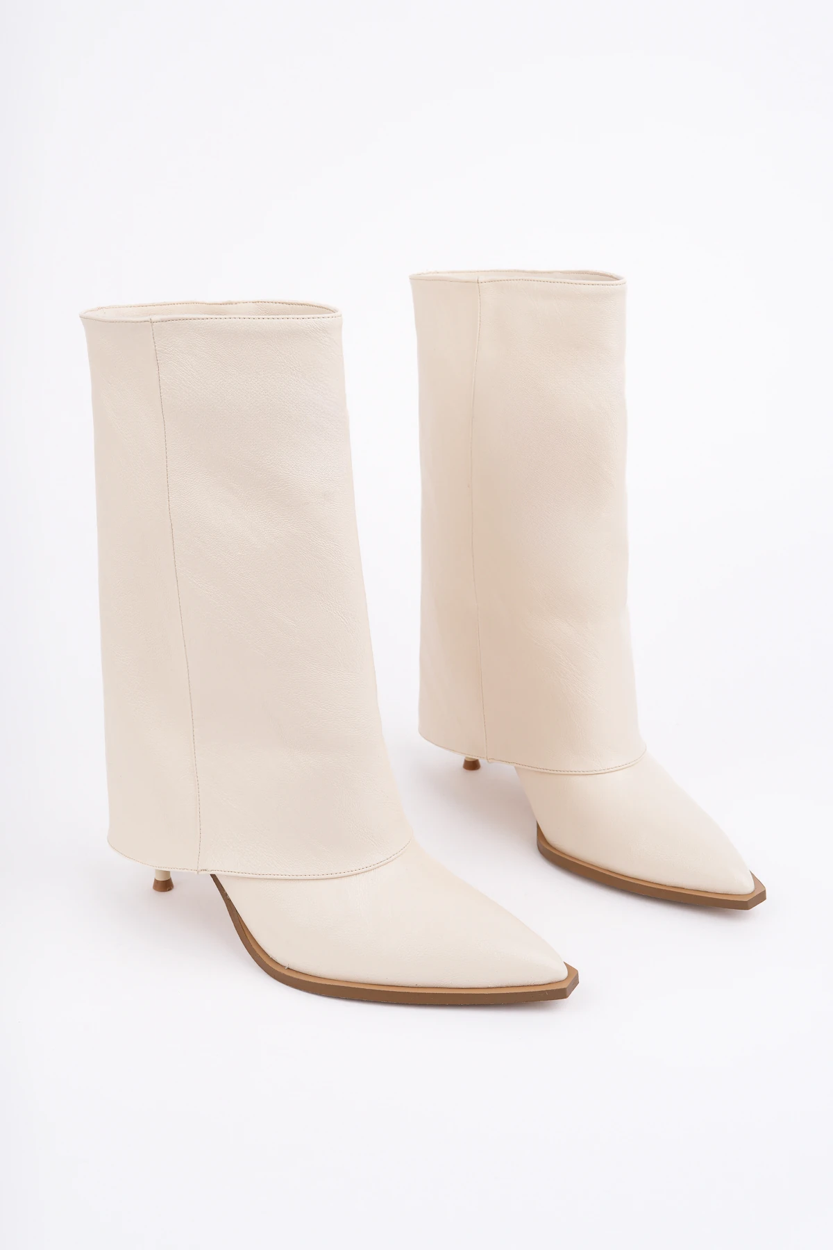 ROSE-1400 İnceTopuk Katlamalı Kısa Çizme