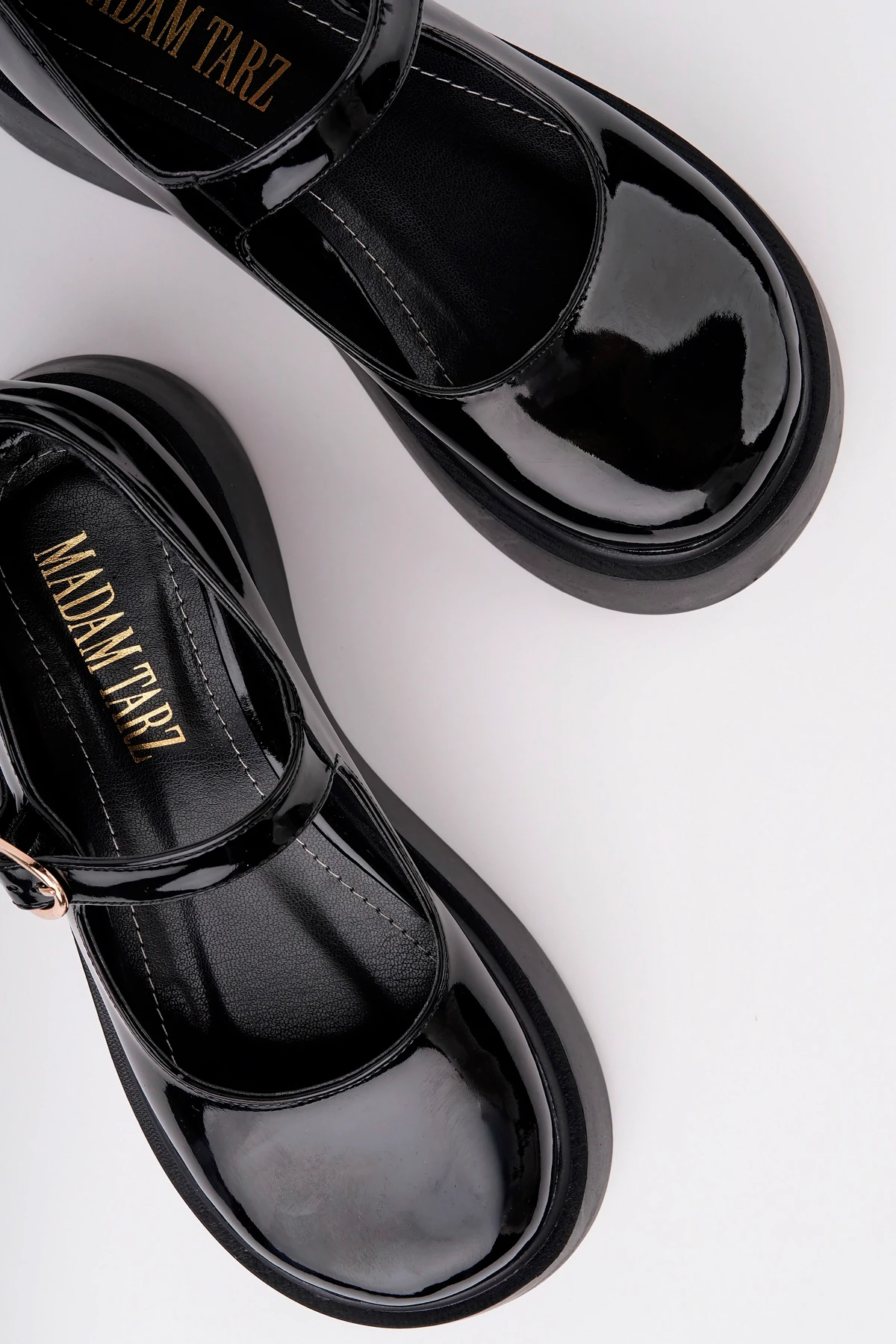 SMR-4022 Kemerli Kalın Taban Loafer - SİYAH RUGAN