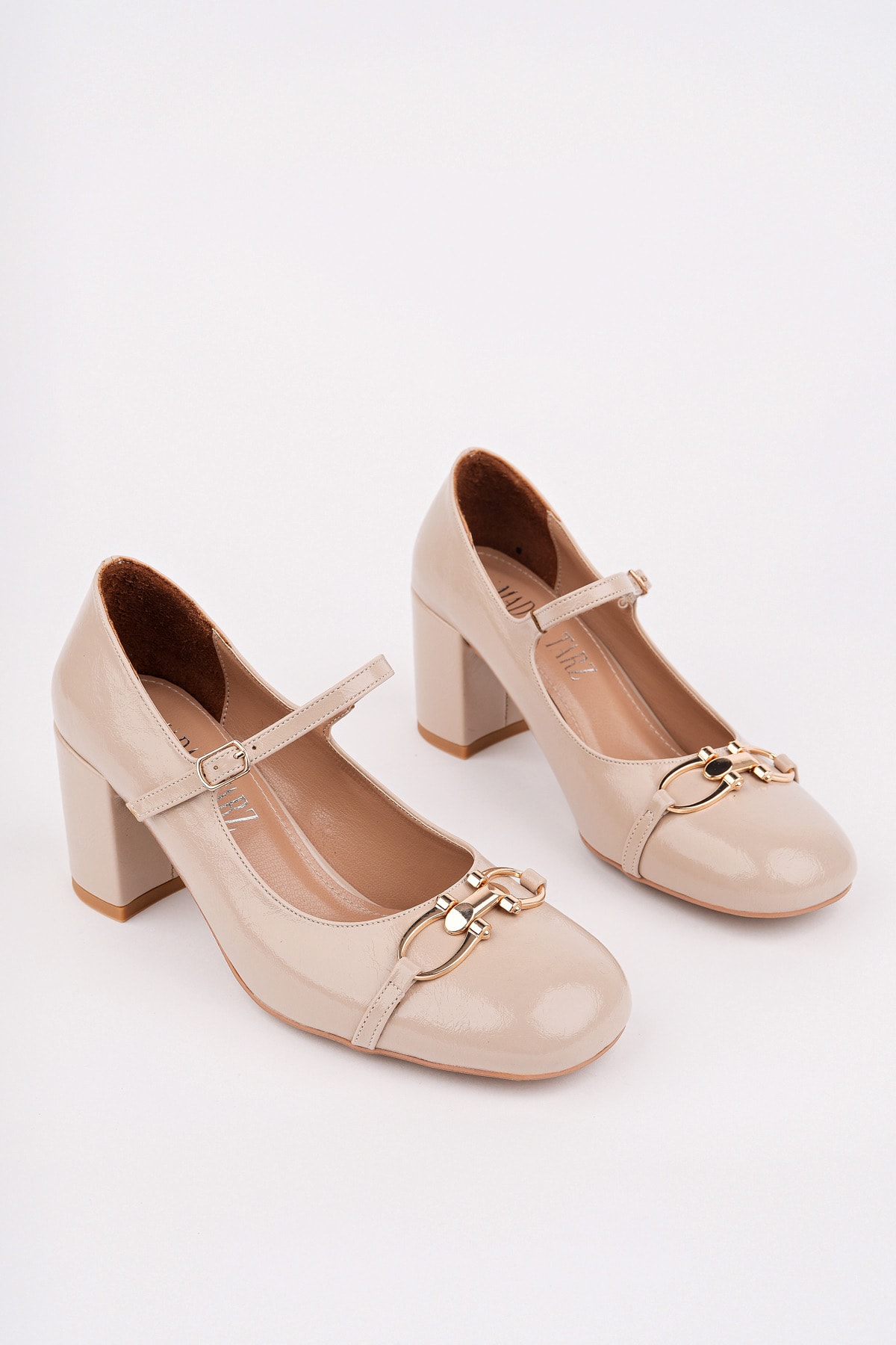 RCP-8803 Tokalı KalınTopuk Loafer - BEJ