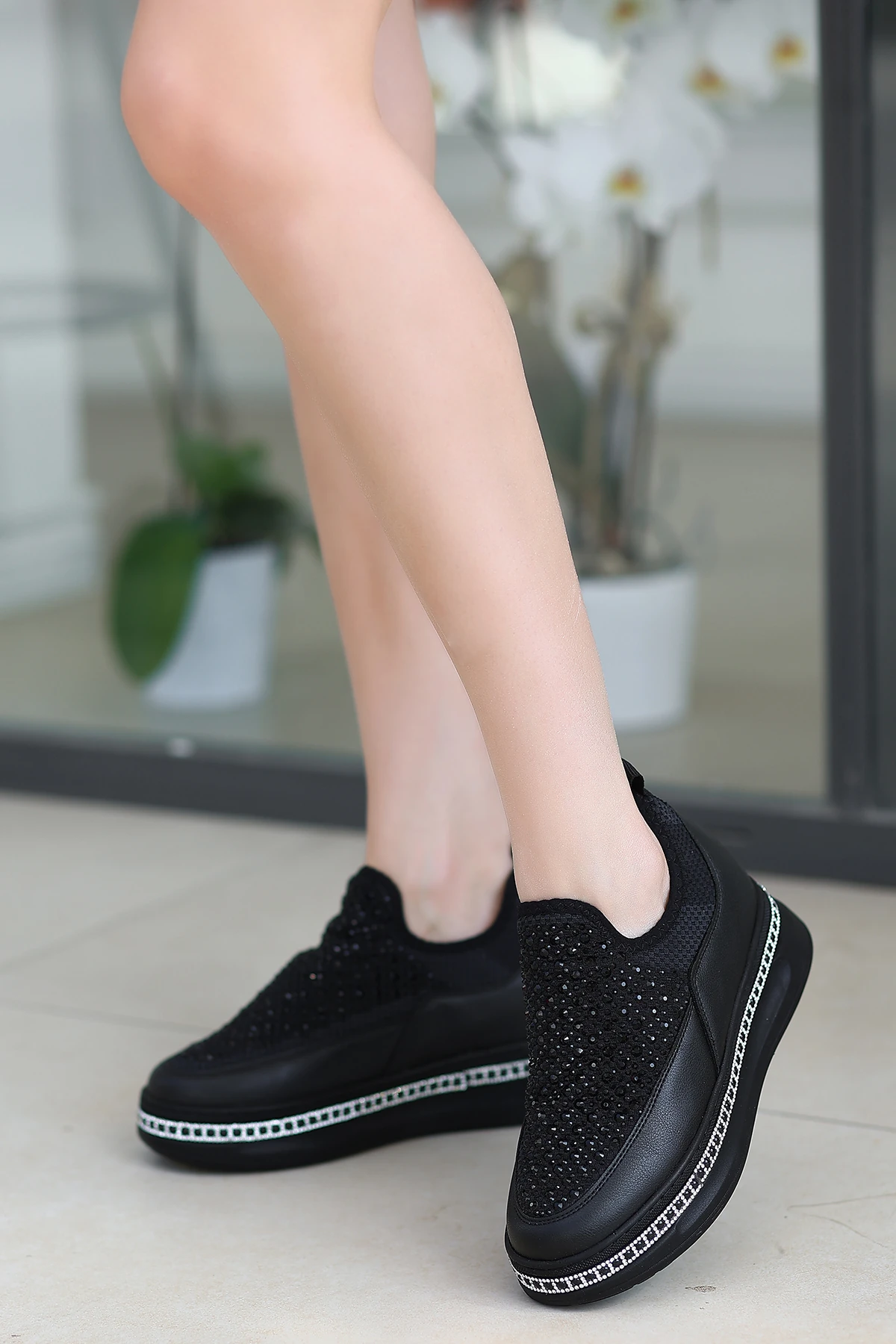 Dafy Dolgu Taban Bağcıklı Spor - SİYAH