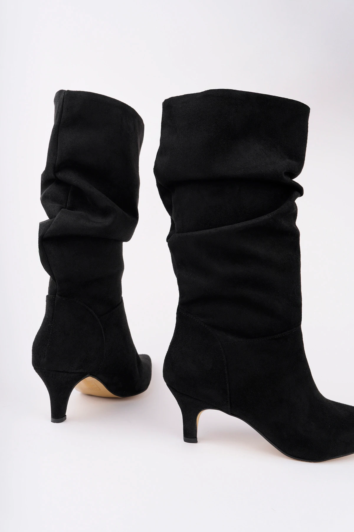 BLN-552 Körüklü Kısa Çizme - SİYAH SÜET