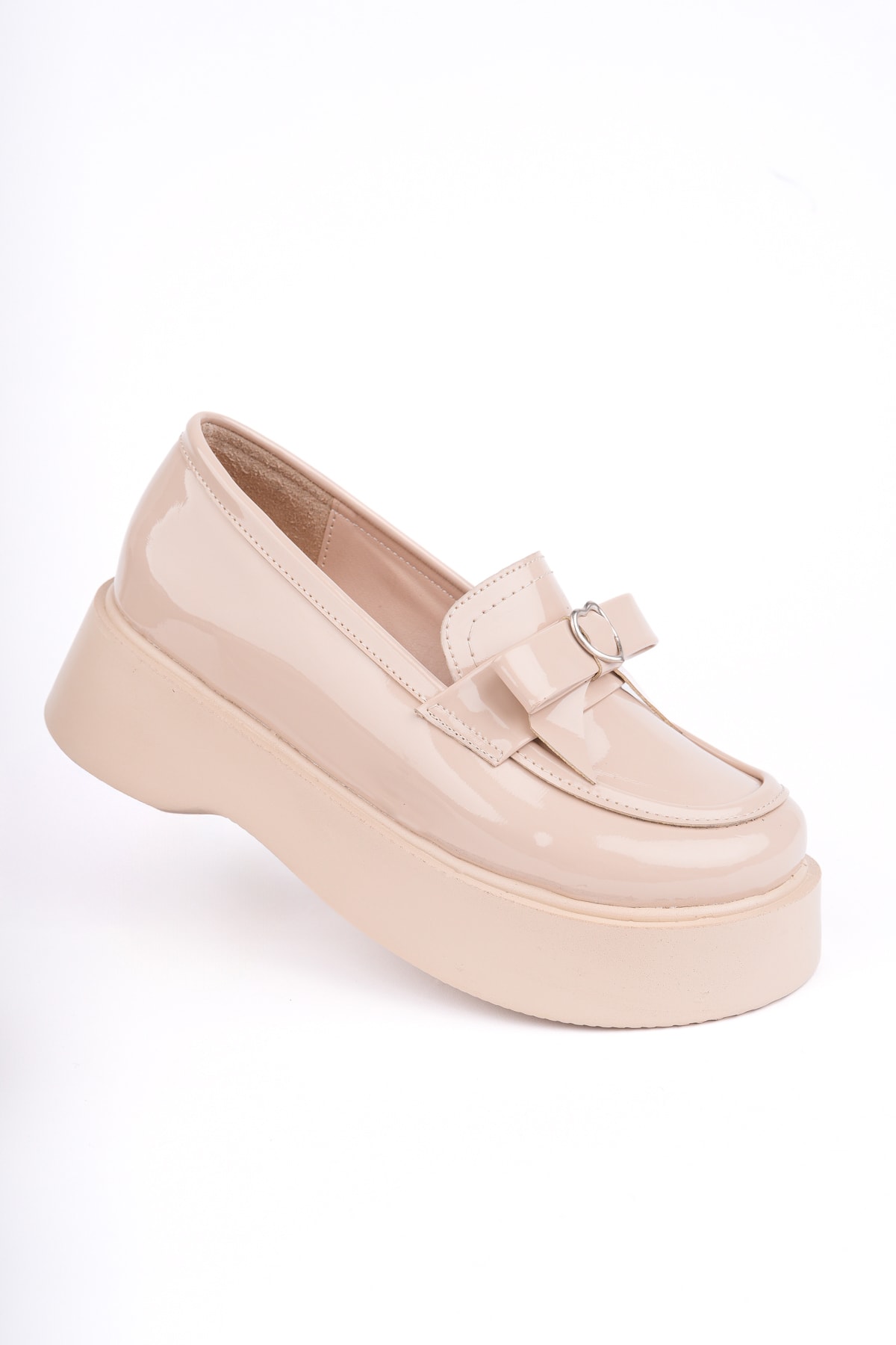 SMR-4023 Fiyonk Toka Detaylı Loafer - BEJ RUGAN