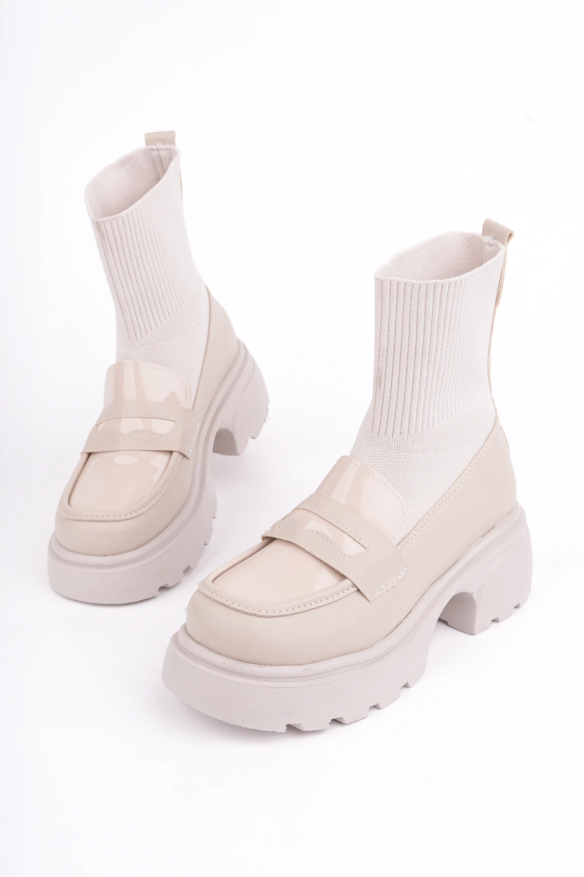 DVM-3500 Kalın Taban Triko Loafer Bot