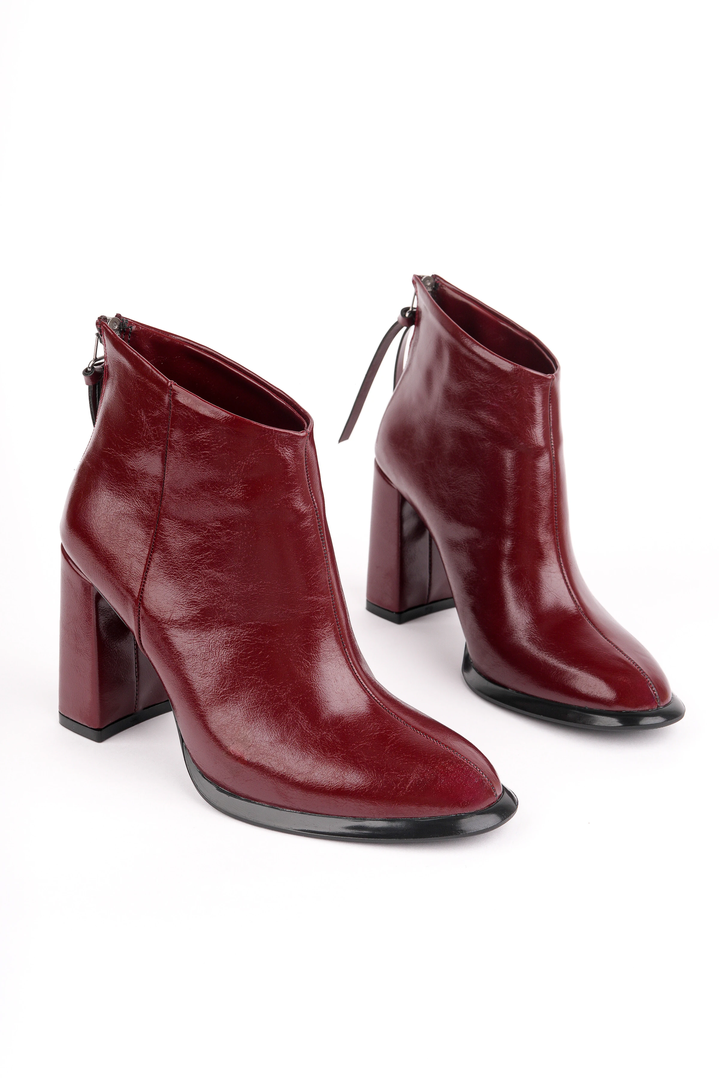 ROSE-1515 Fermuarlı Kalın Topuk Bot