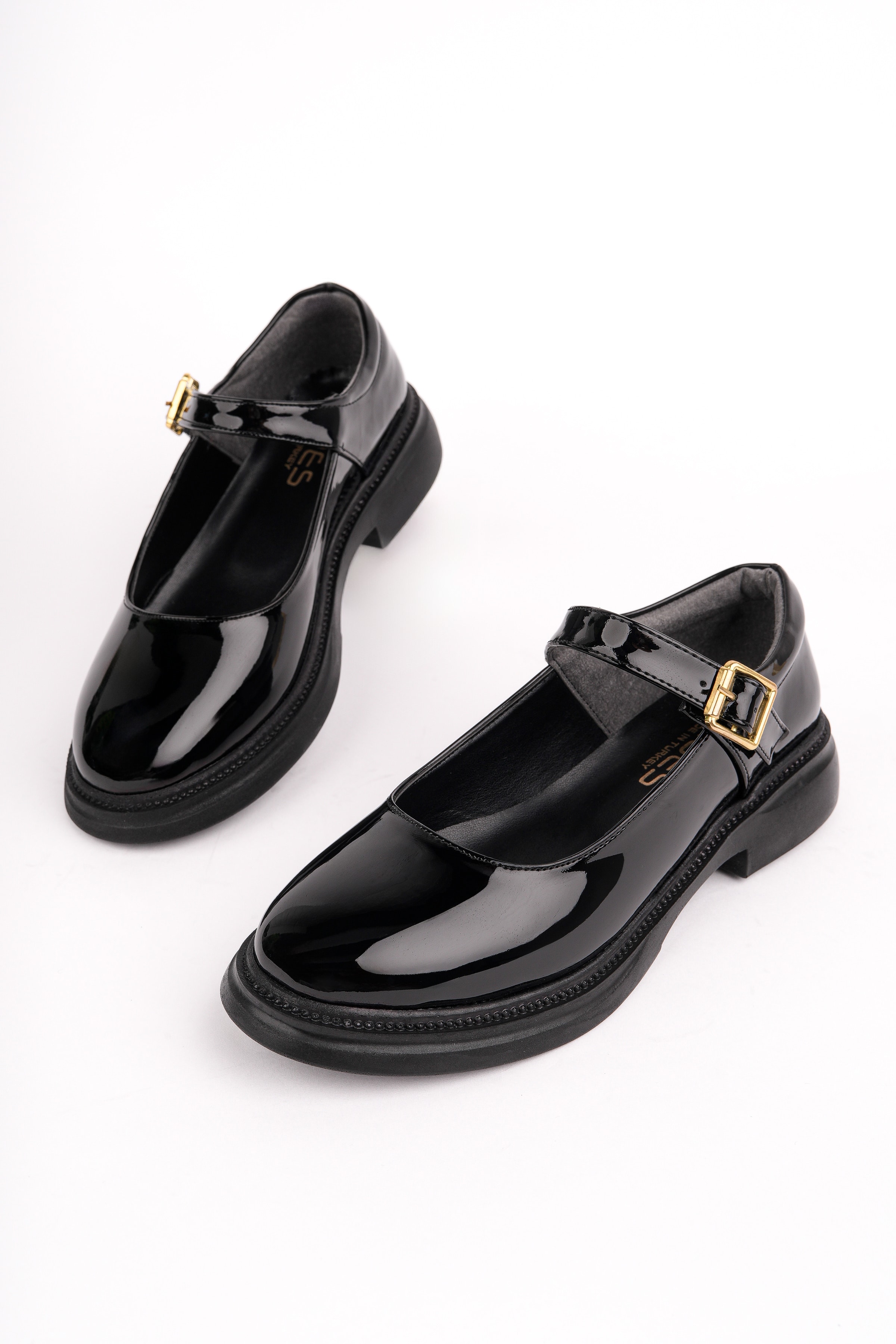MHD-466 Kemerli Düz Taban Loafer - SİYAH RUGAN