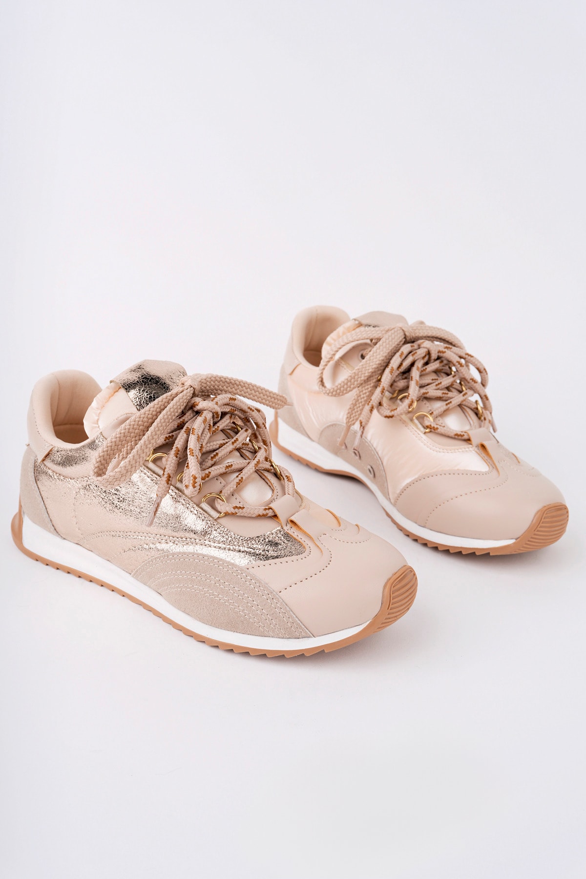 PRS-186 Bağcıklı Düz Taban Spor - BEJ