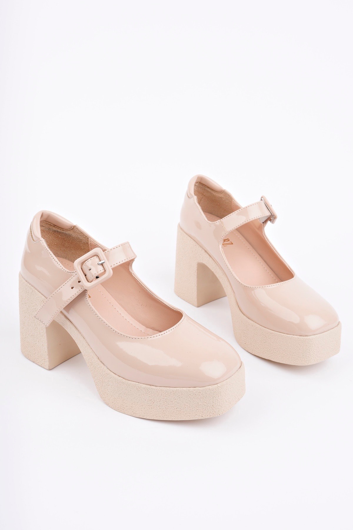 SMR-3262 Kalın Topuklu Loafer - BEJ RUGAN