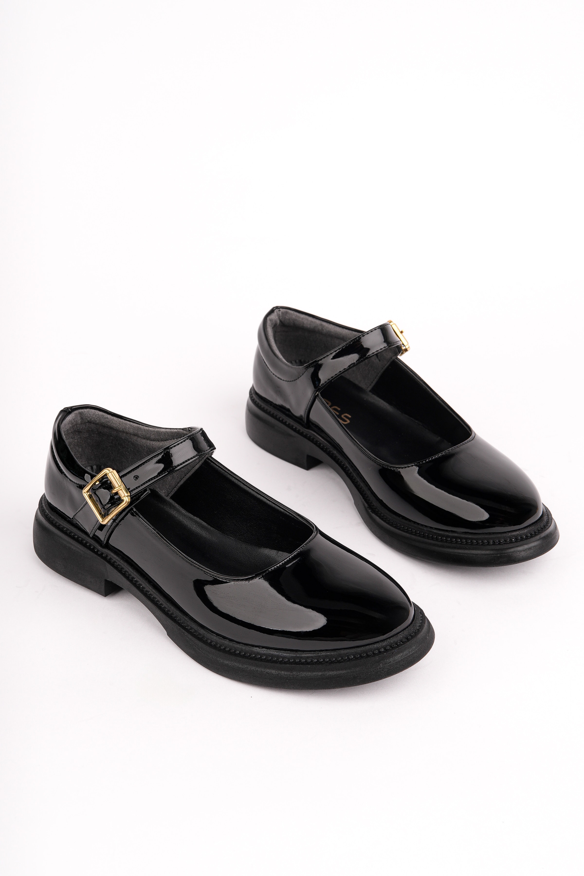 MHD-466 Kemerli Düz Taban Loafer - SİYAH RUGAN