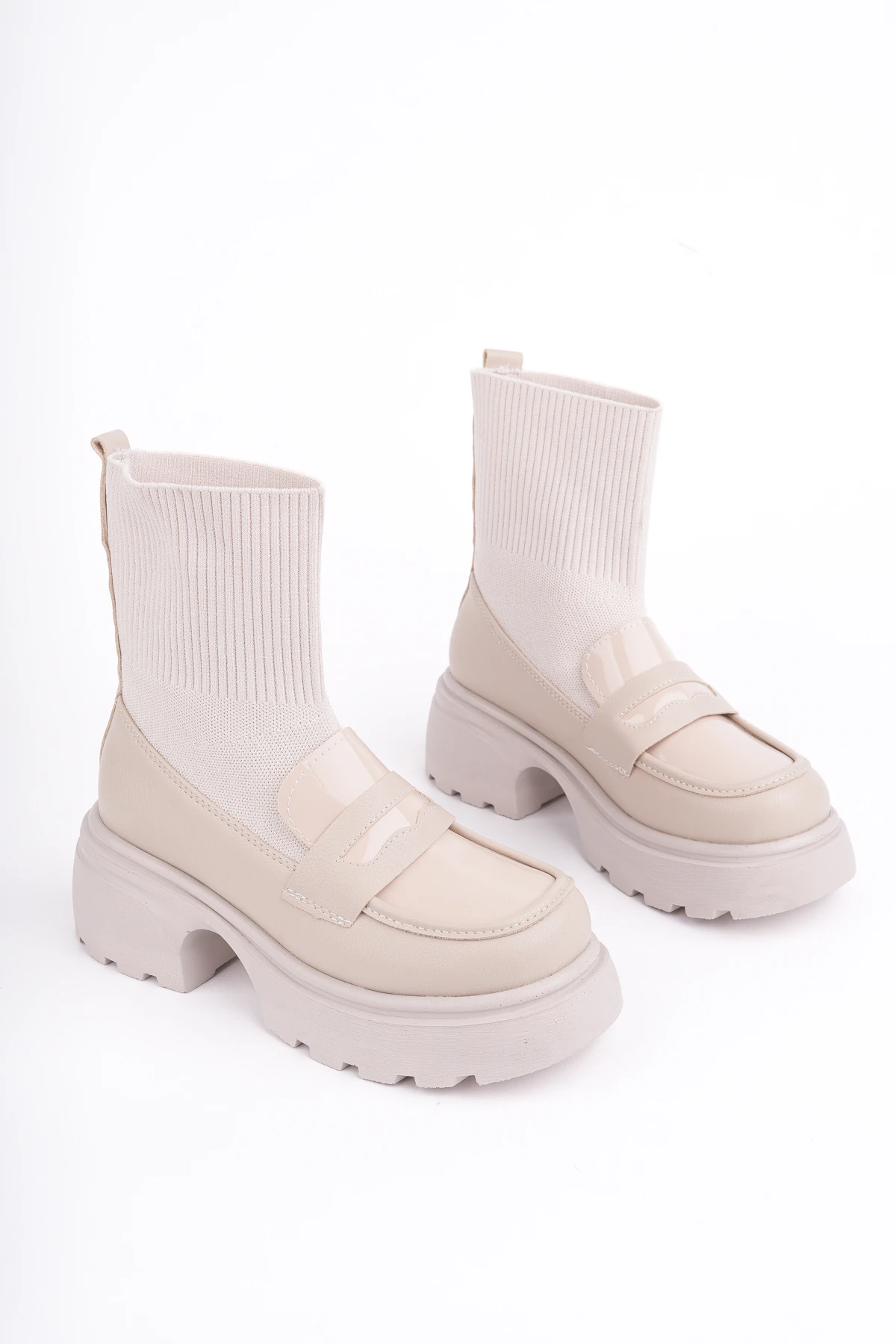 DVM-3500 Kalın Taban Triko Loafer Bot