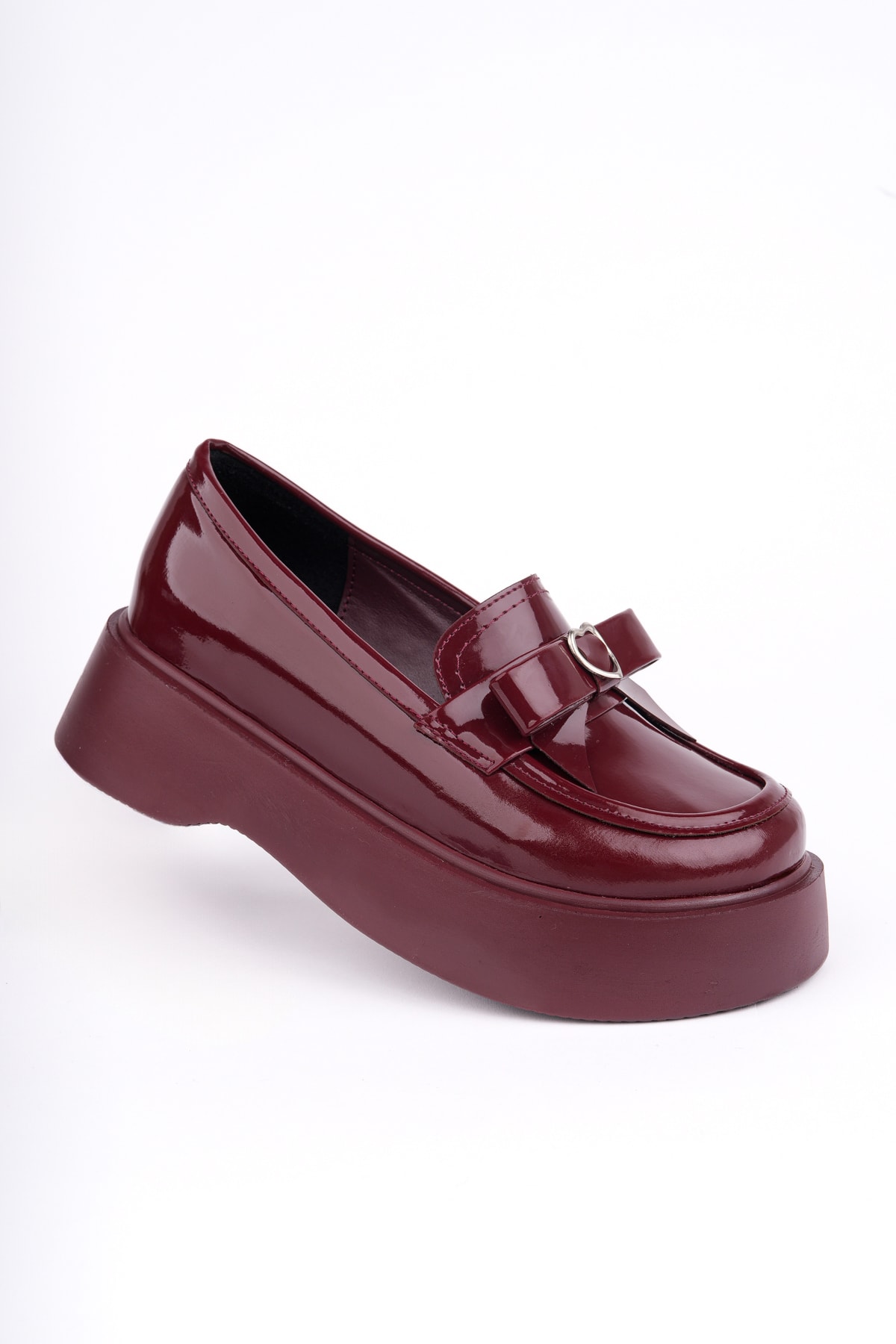 SMR-4023 Fiyonk Toka Detaylı Loafer - BORDO RUGAN