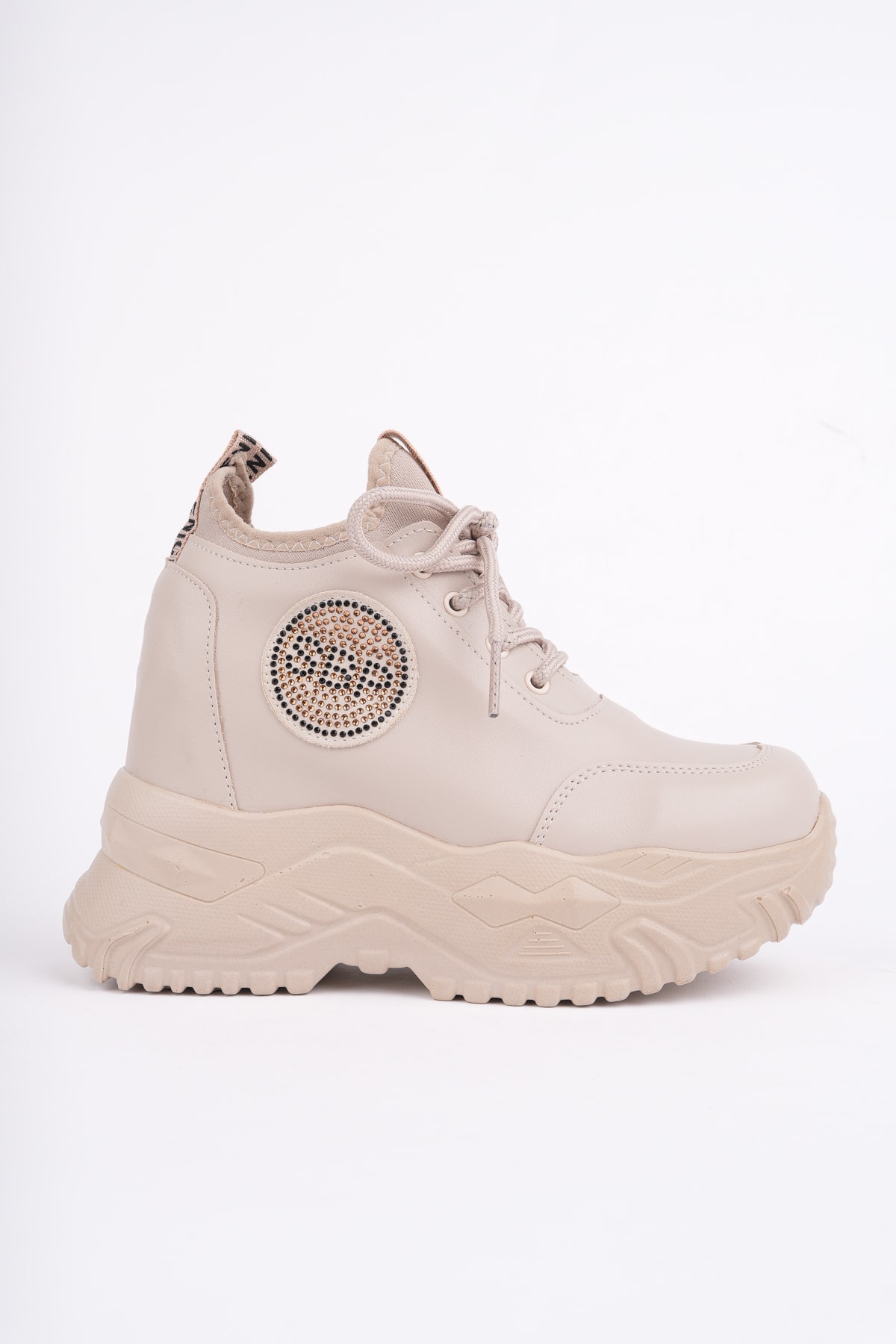 FRM-8008 Taşlı Gizli Dolgu Taban Spor - BEJ