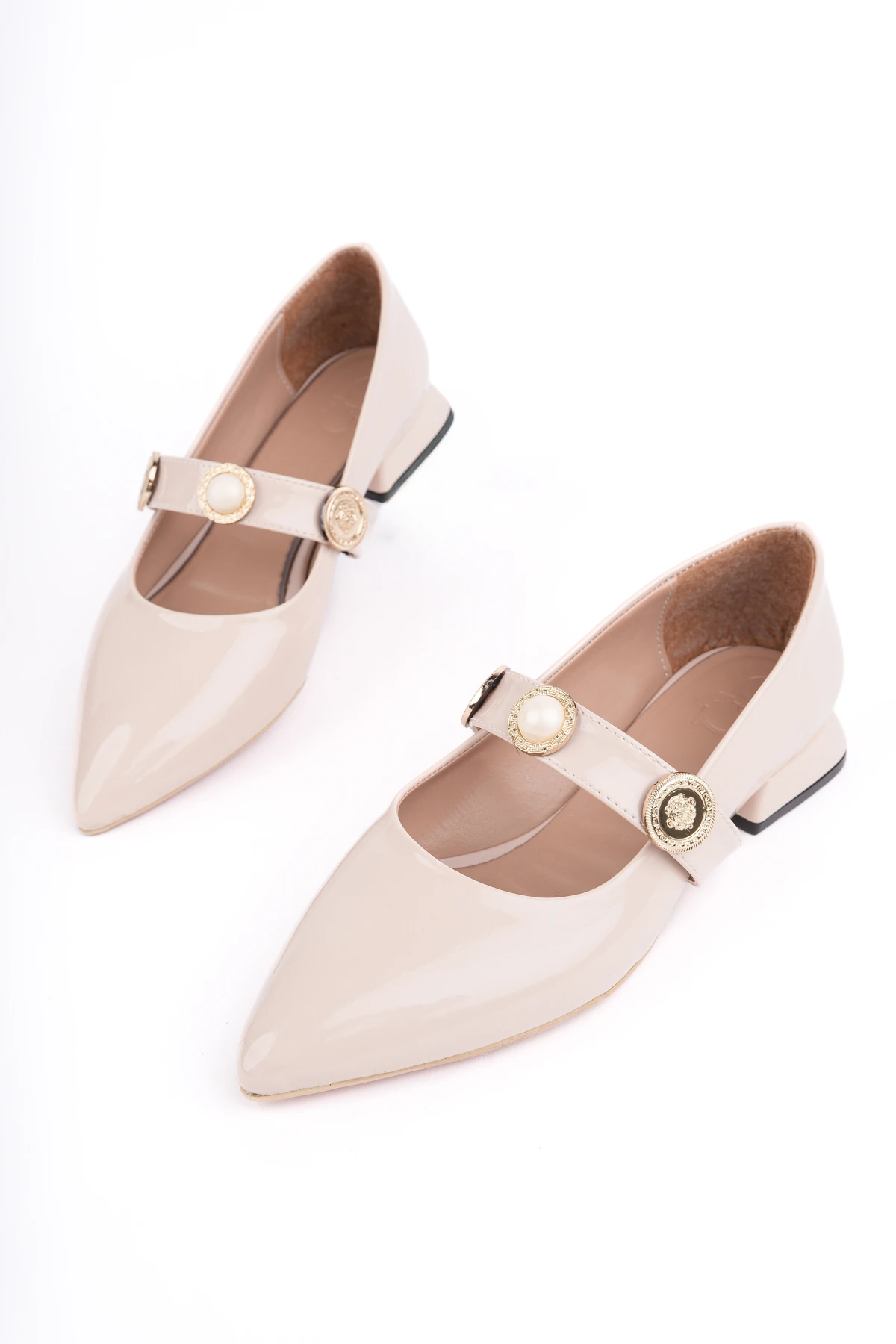 William İnci Tokalı Kemerli Babet - BEJ RUGAN