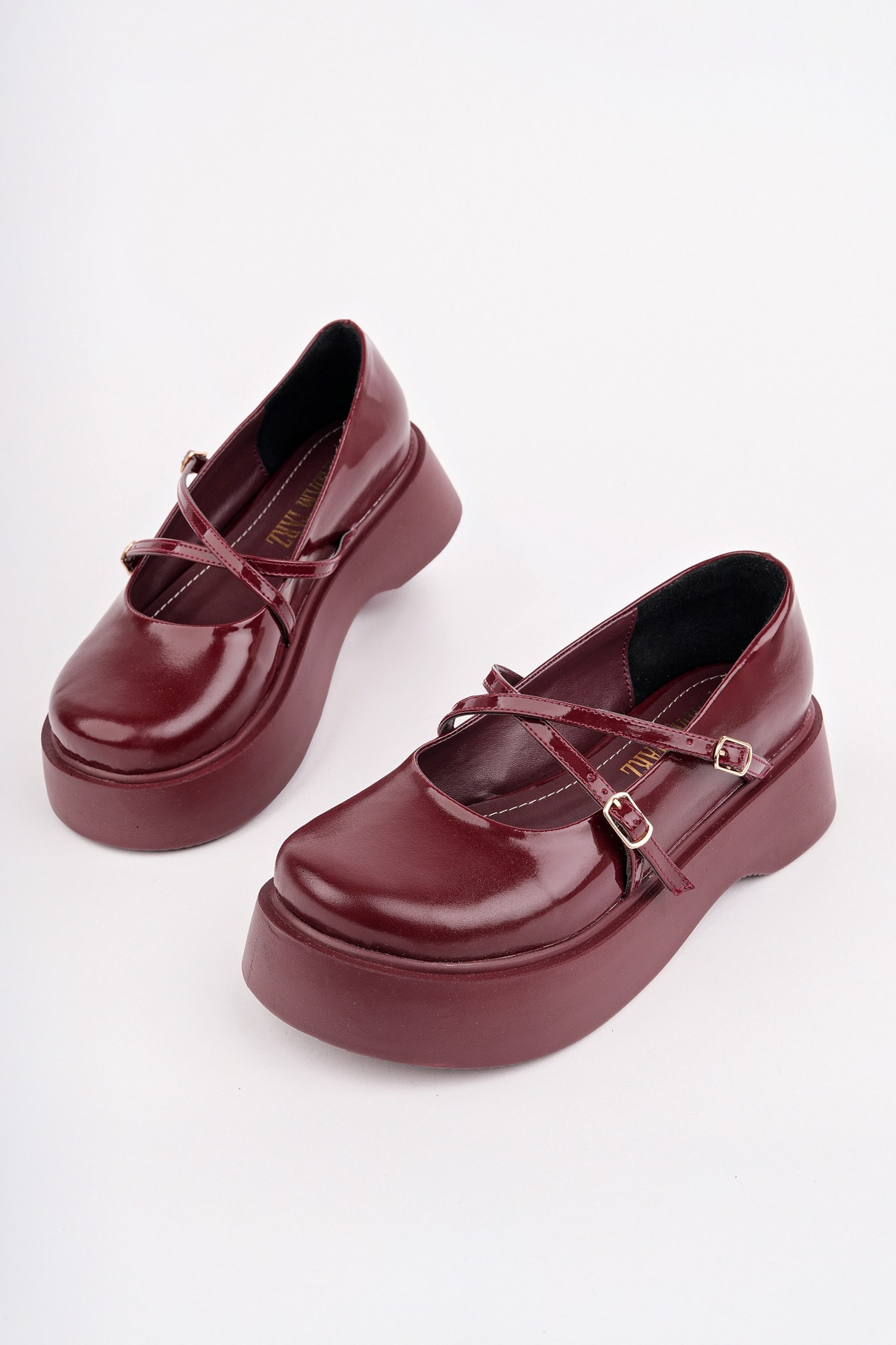 SMR-4021 İnce Kemer Kalın Taban Loafer - BORDO