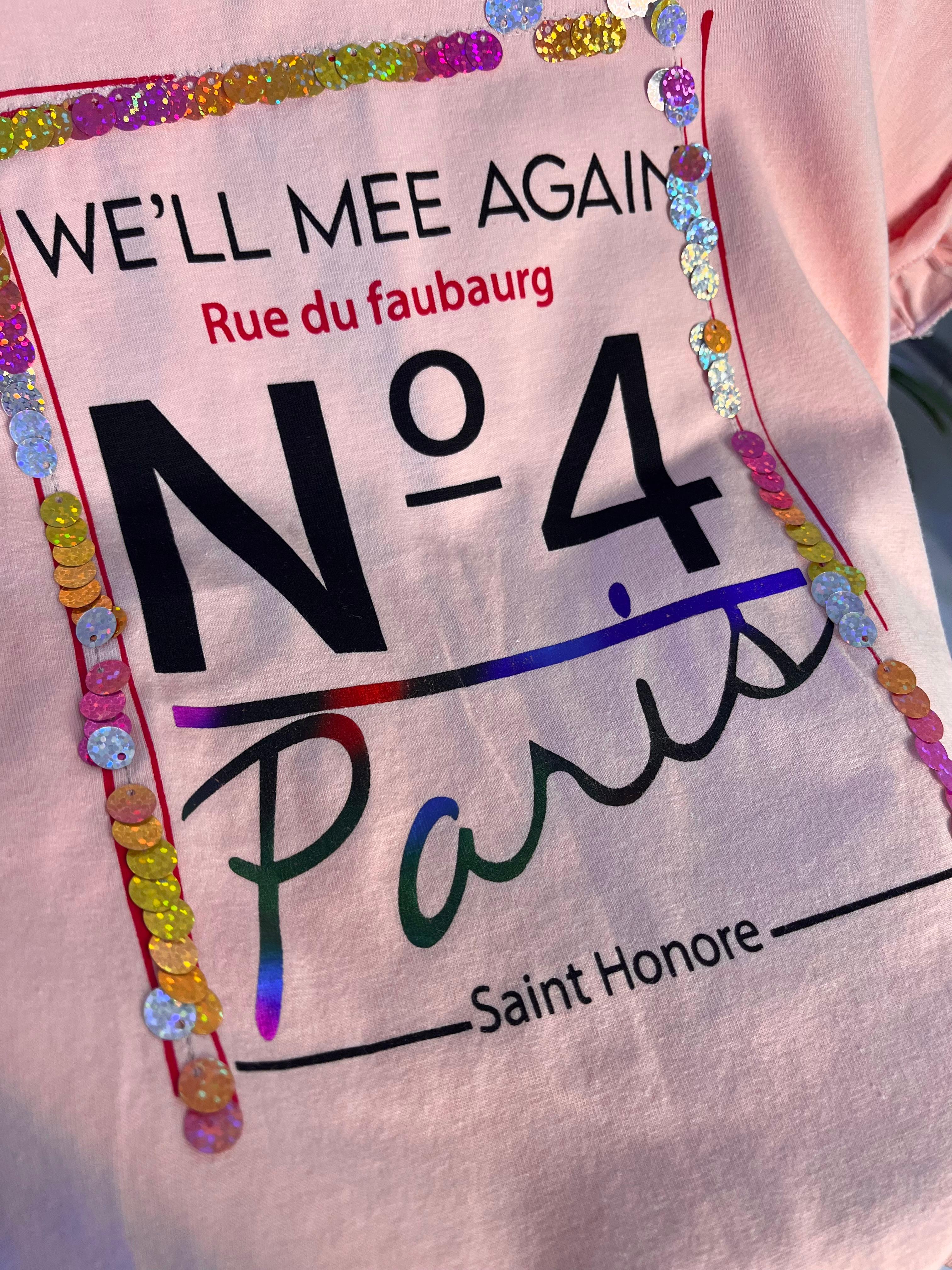 No:4 Paris Pembe Tshirt