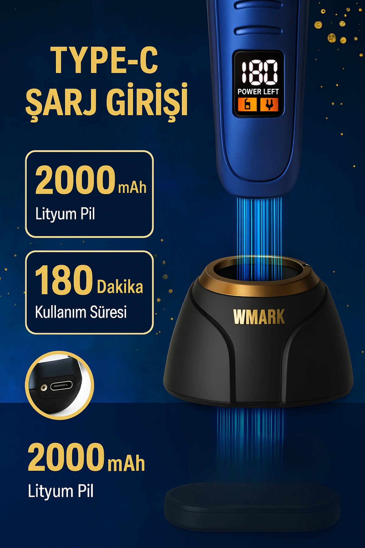 WMARK NG-8260 Kuaför Tipi Detay Kesme Makinesi | Kişiselleştirilebilir Sticker Setli