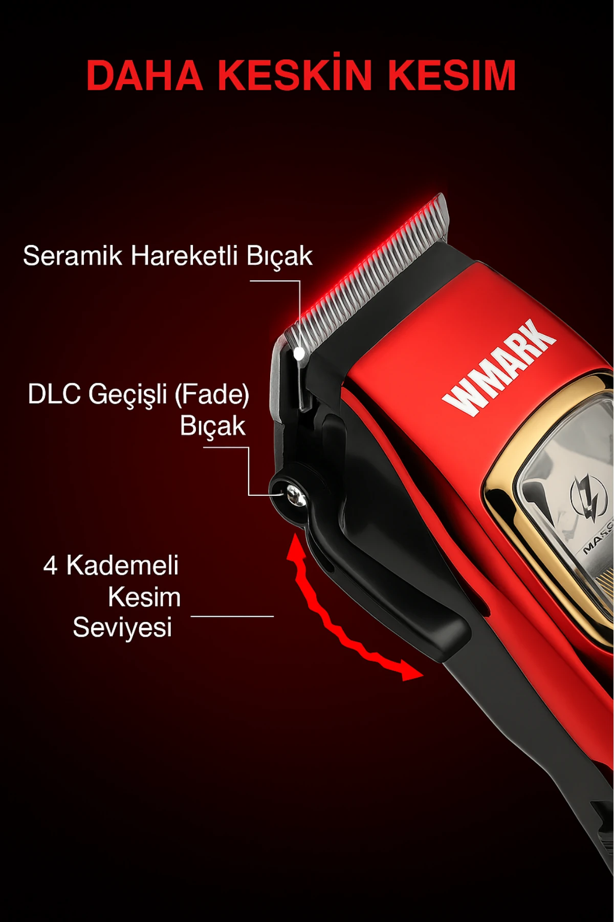 WMARK NG-9010 Şarjlı Saç Kesme Makinesi | Ergonomik Tasarım, Yüksek RPM Motor