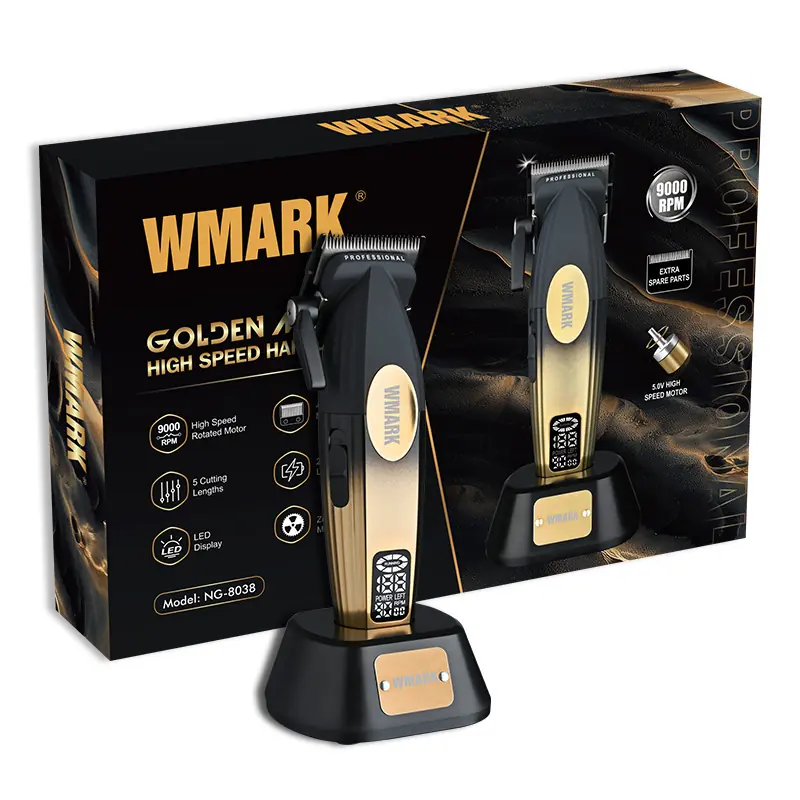 WMARK NG-V1 プロフェッショナル バリカン[ブラック・ゴールド] 1台 Amazon.co.jp: WMARK プロフェッショナル バーバー コードレス