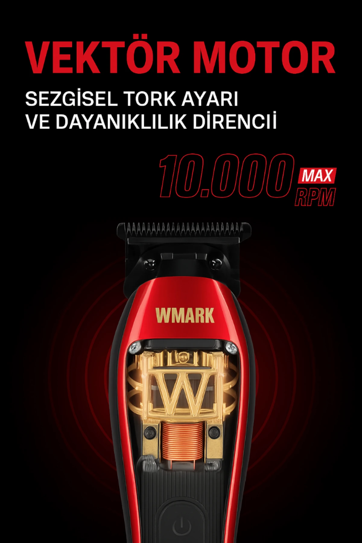 WMARK NG-XT1 Vector Motor Detail Trimmer | DLC Blade, 10.000 RPM Profesyonel Kontur & Hat Kesme Makinesi