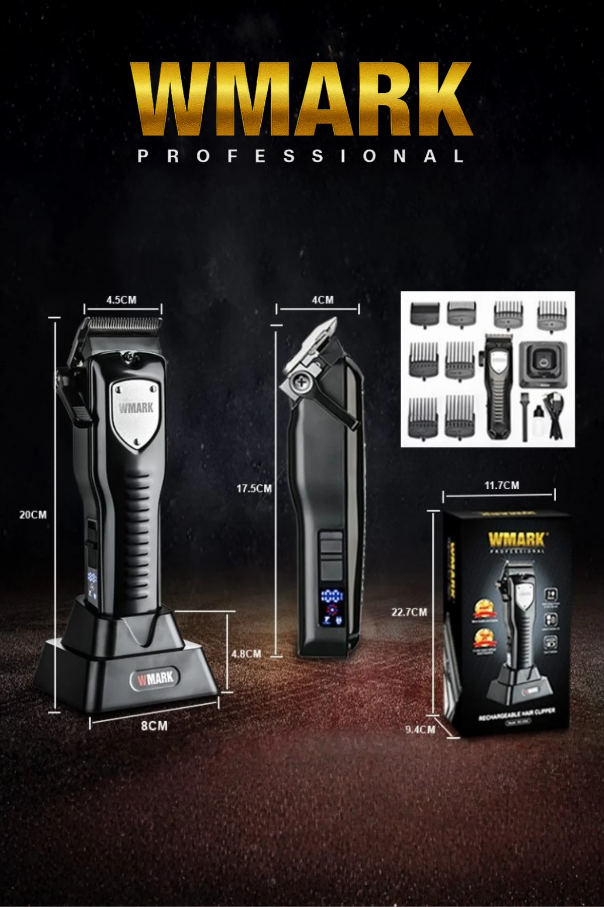 WMARK NG-2042 Şarjlı Saç Kesme Makinesi | 240 dk Kullanım Süresi