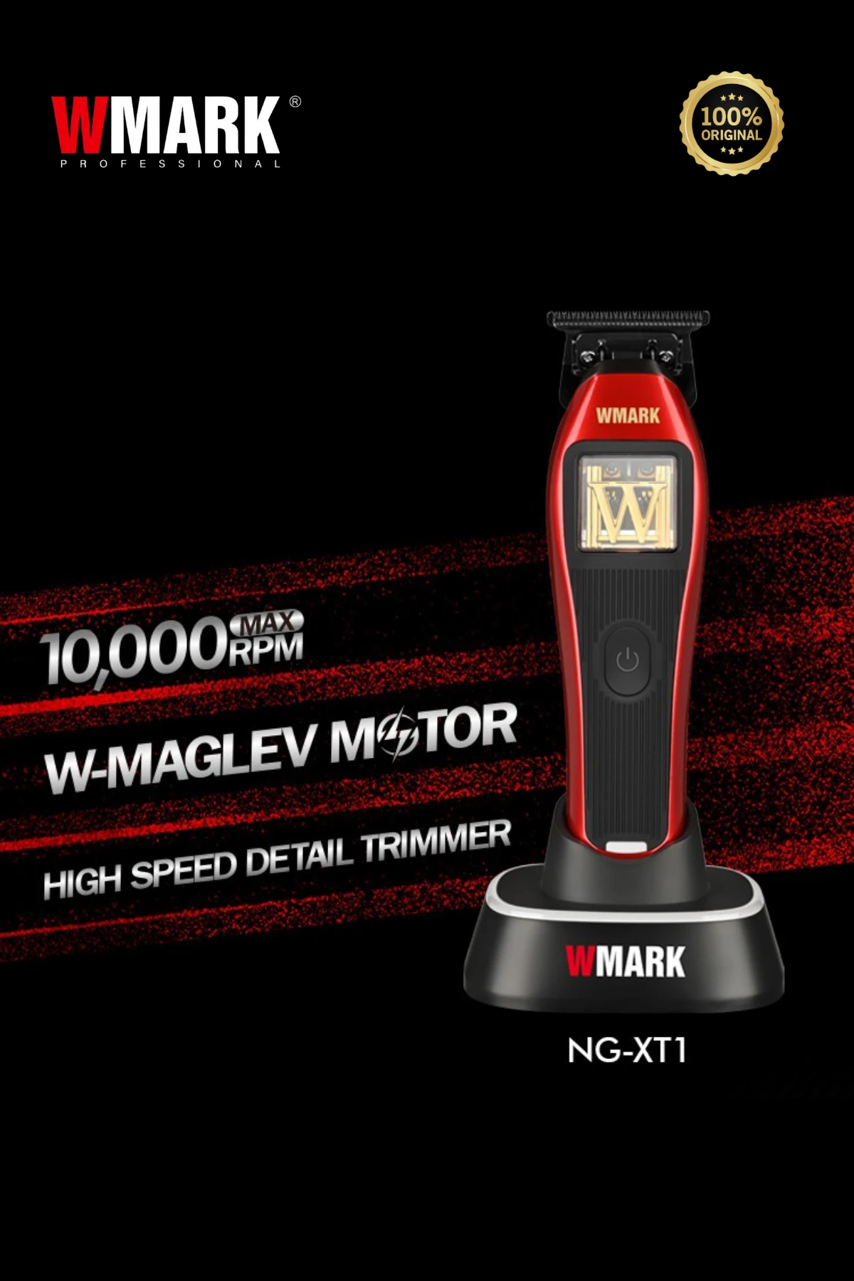 WMARK NG-XT1 Vector Motor Detail Trimmer | DLC Blade, 10.000 RPM Profesyonel Kontur & Hat Kesme Makinesi