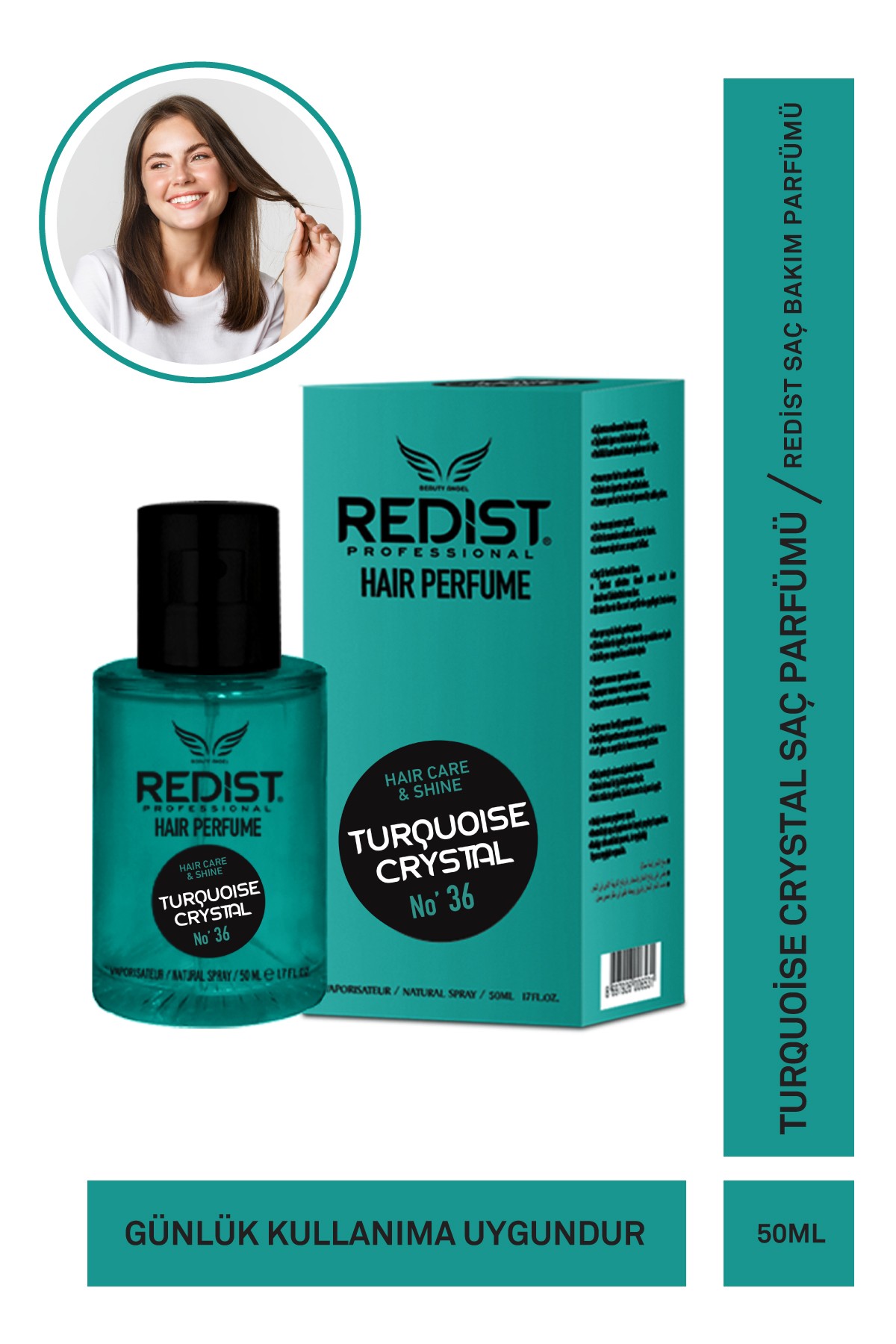 Redist Saç Parfümü EDC Turquoise Crystal 50 ml