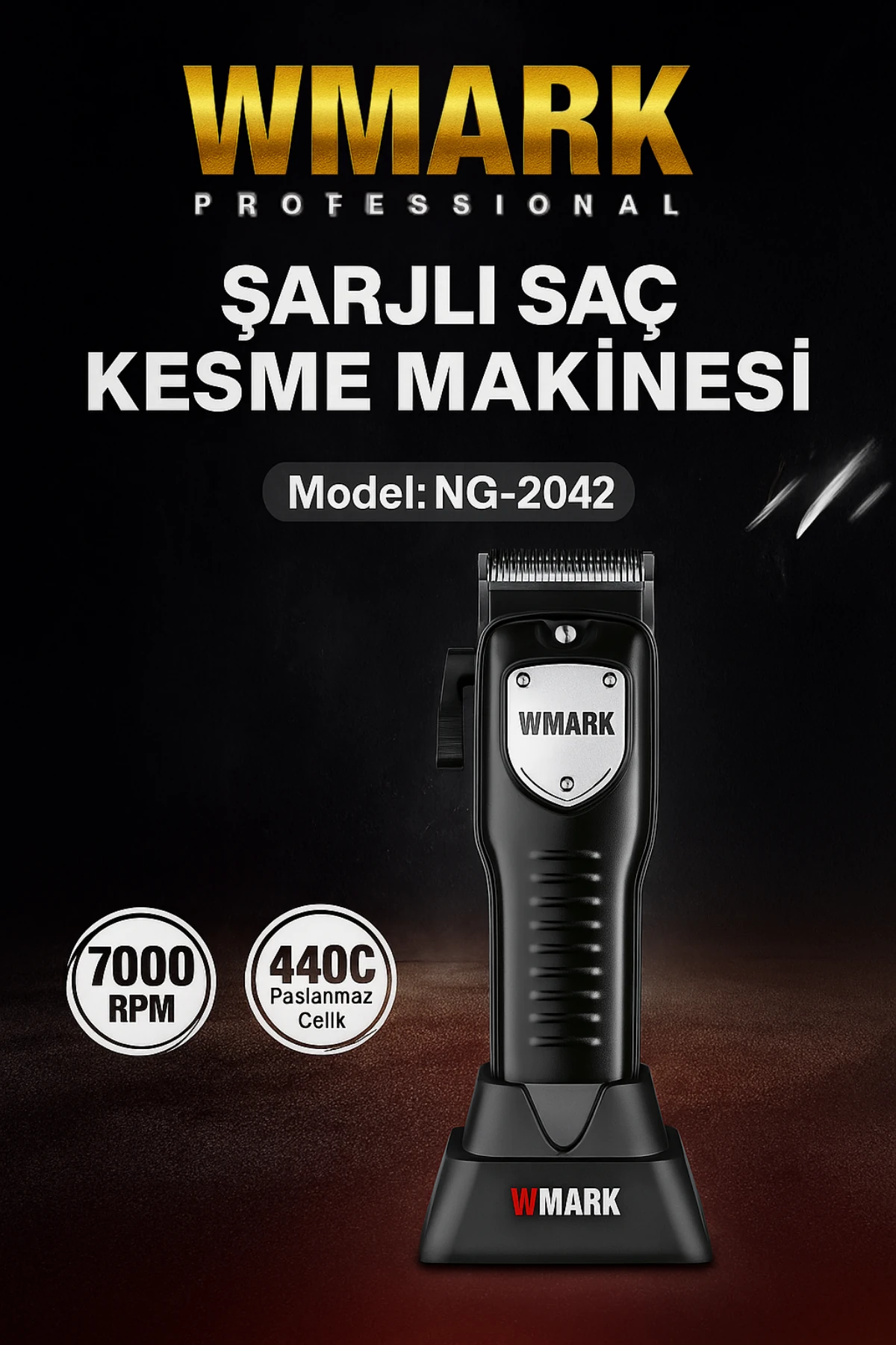 WMARK NG-2042 Şarjlı Saç Kesme Makinesi | 240 dk Kullanım Süresi