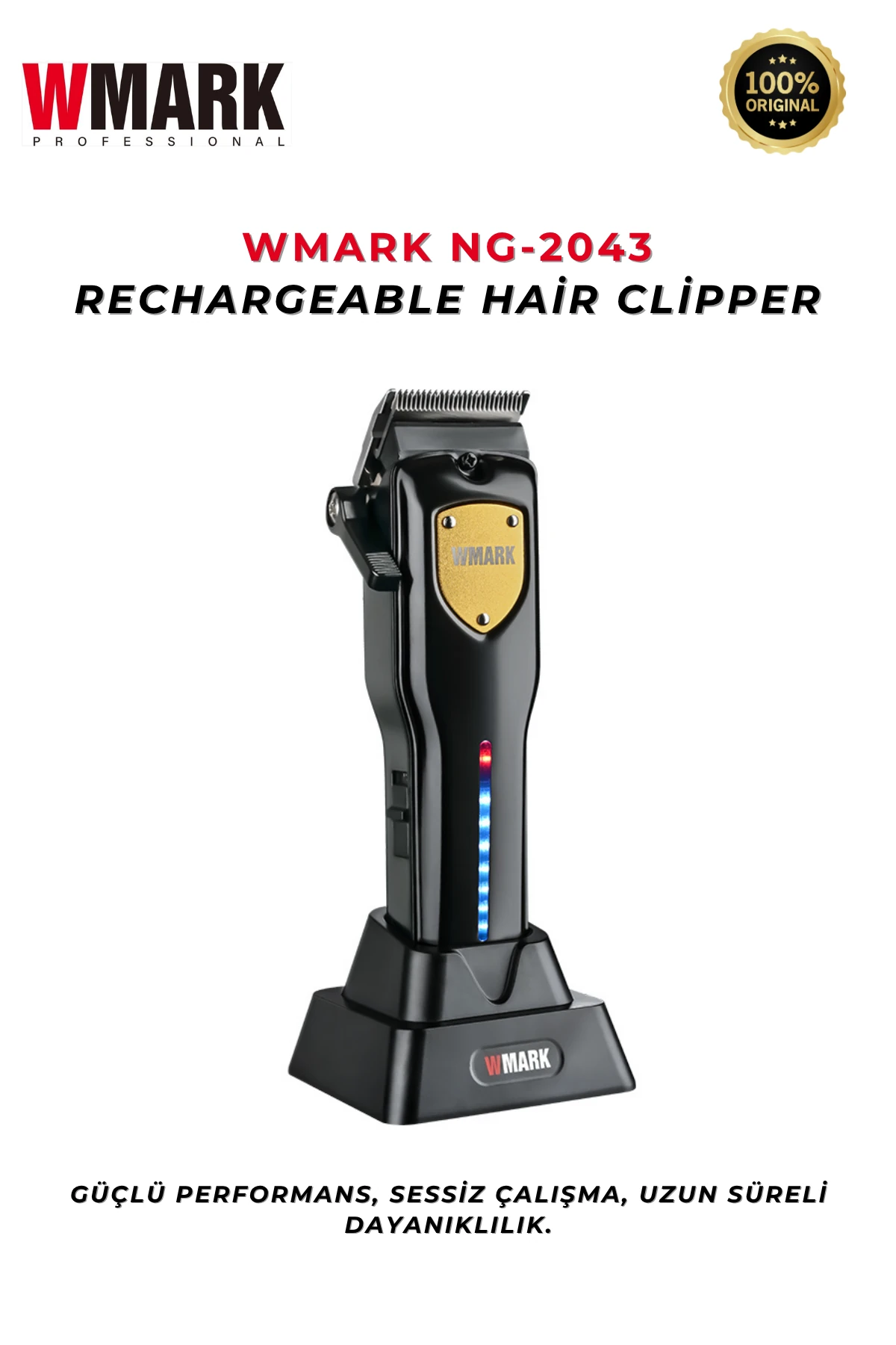WMARK NG-2042 Şarjlı Saç Kesme Makinesi | 8 Taraklı Barber Set, Ayarlanabilir Kesim