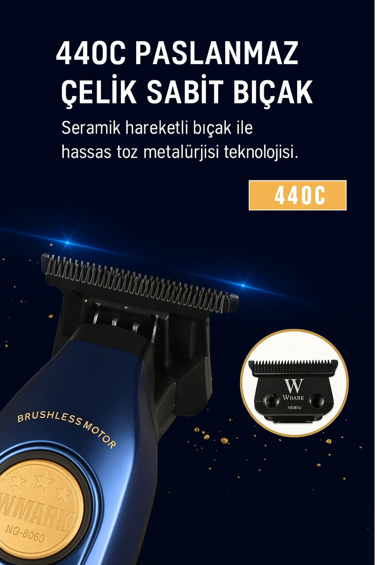 WMARK NG-8260 Kuaför Tipi Detay Kesme Makinesi | Kişiselleştirilebilir Sticker Setli