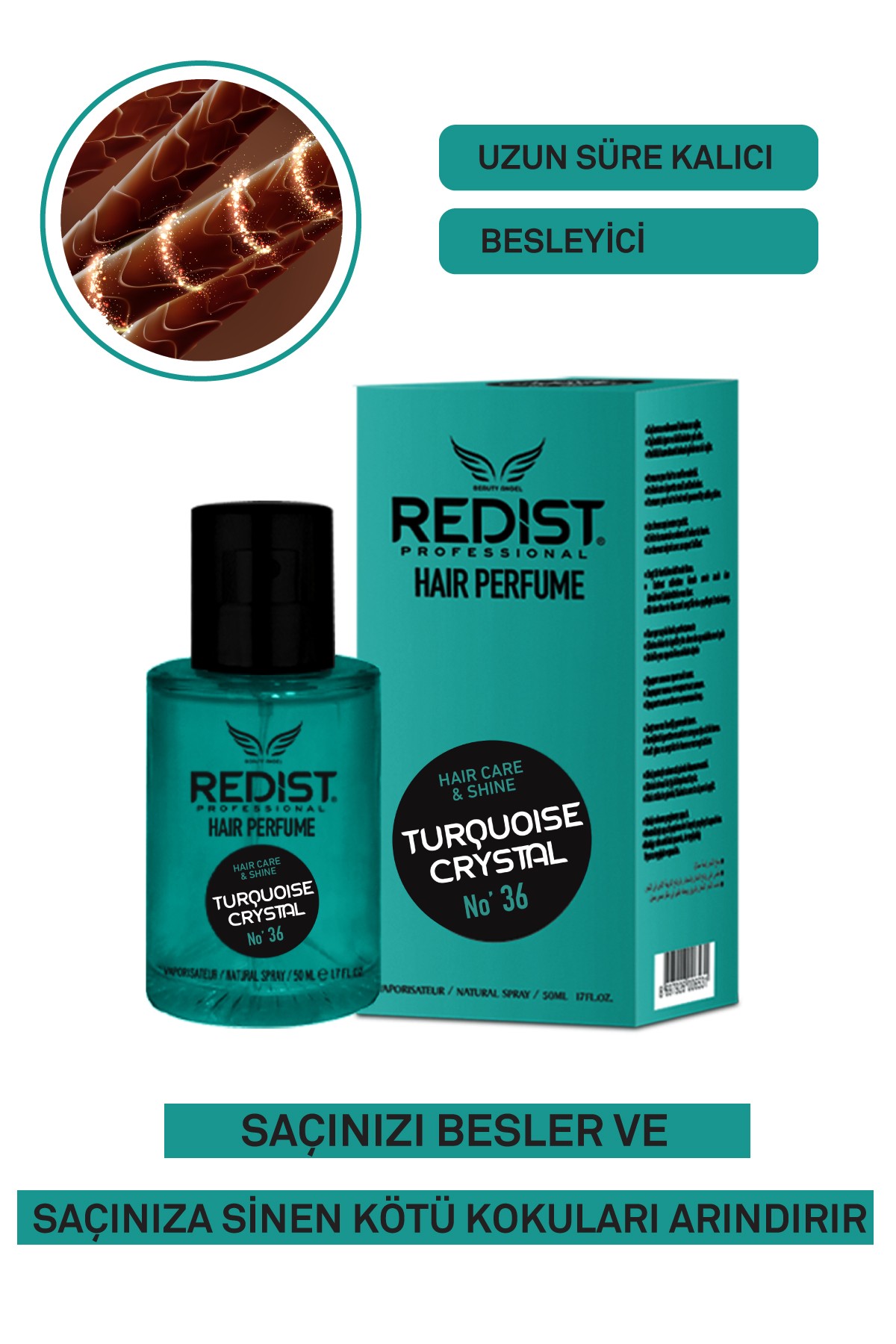 Redist Saç Parfümü EDC Turquoise Crystal 50 ml