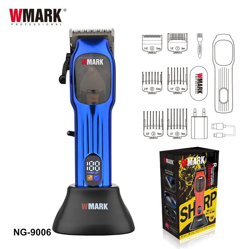 WMARK NG-9006 Şarjlı Saç Kesme Makinesi Turuncu | Akıllı Güç Yönetimi, LED Gösterge
