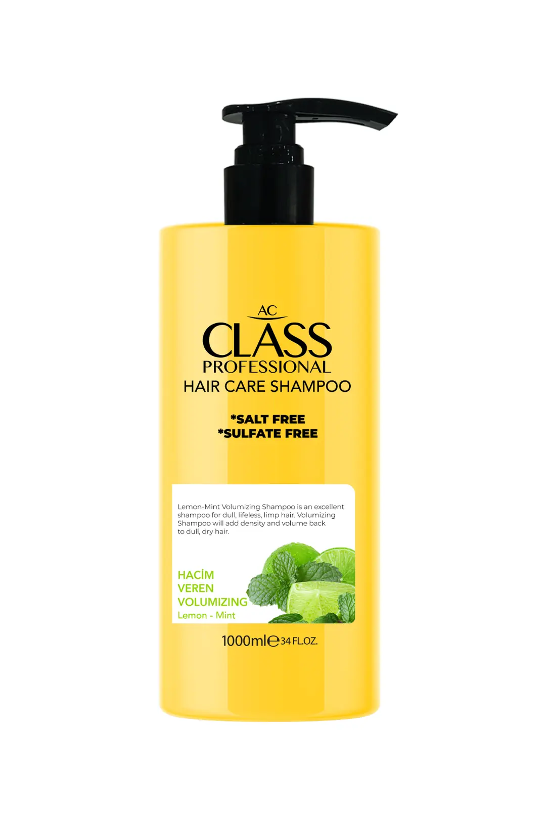 AC Class Lemon Mint Şampuan 1000 ML | Yağ Dengeleyici ve Ferahlatıcı Bakım