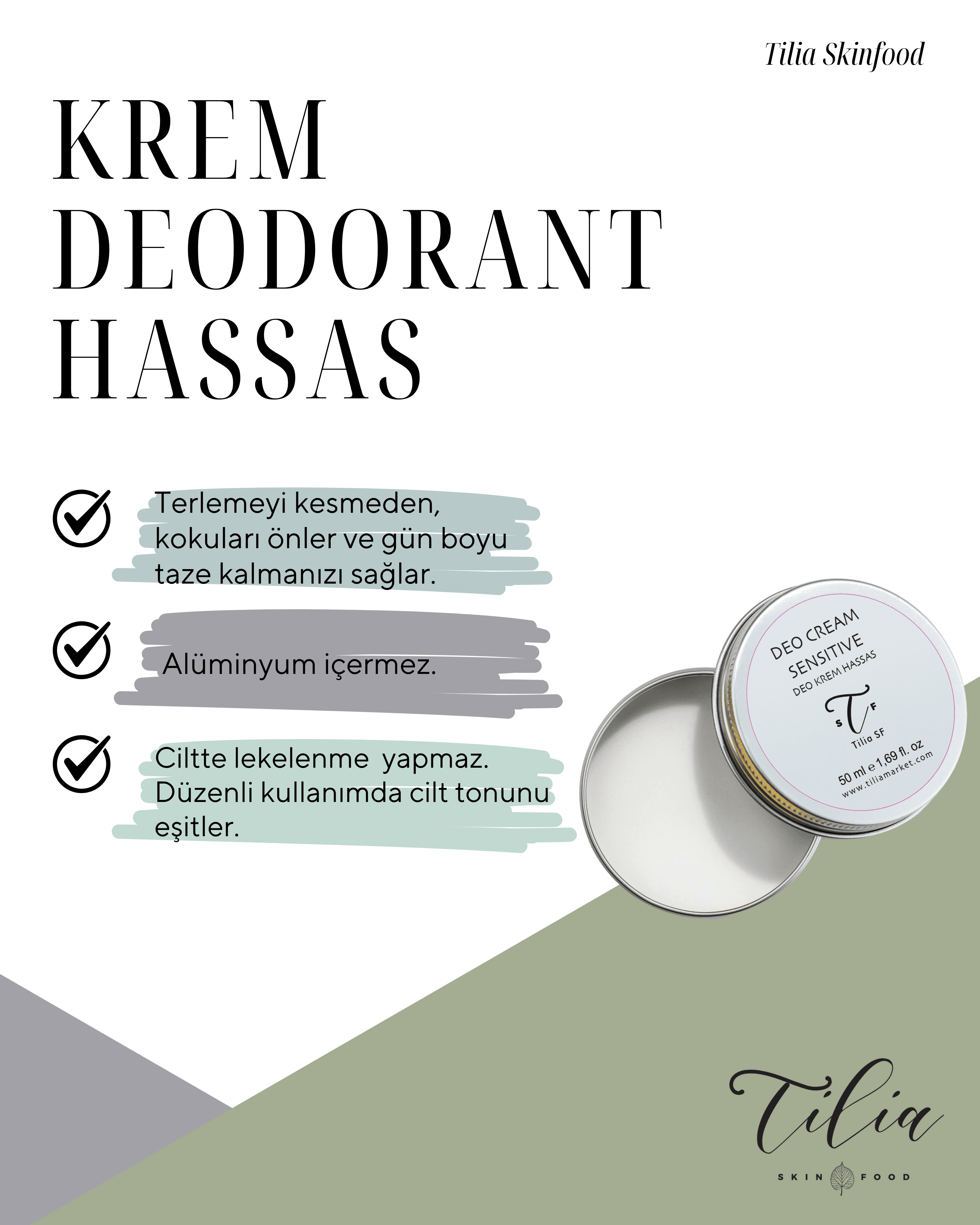 Krem Deodorant Hassas Cilt